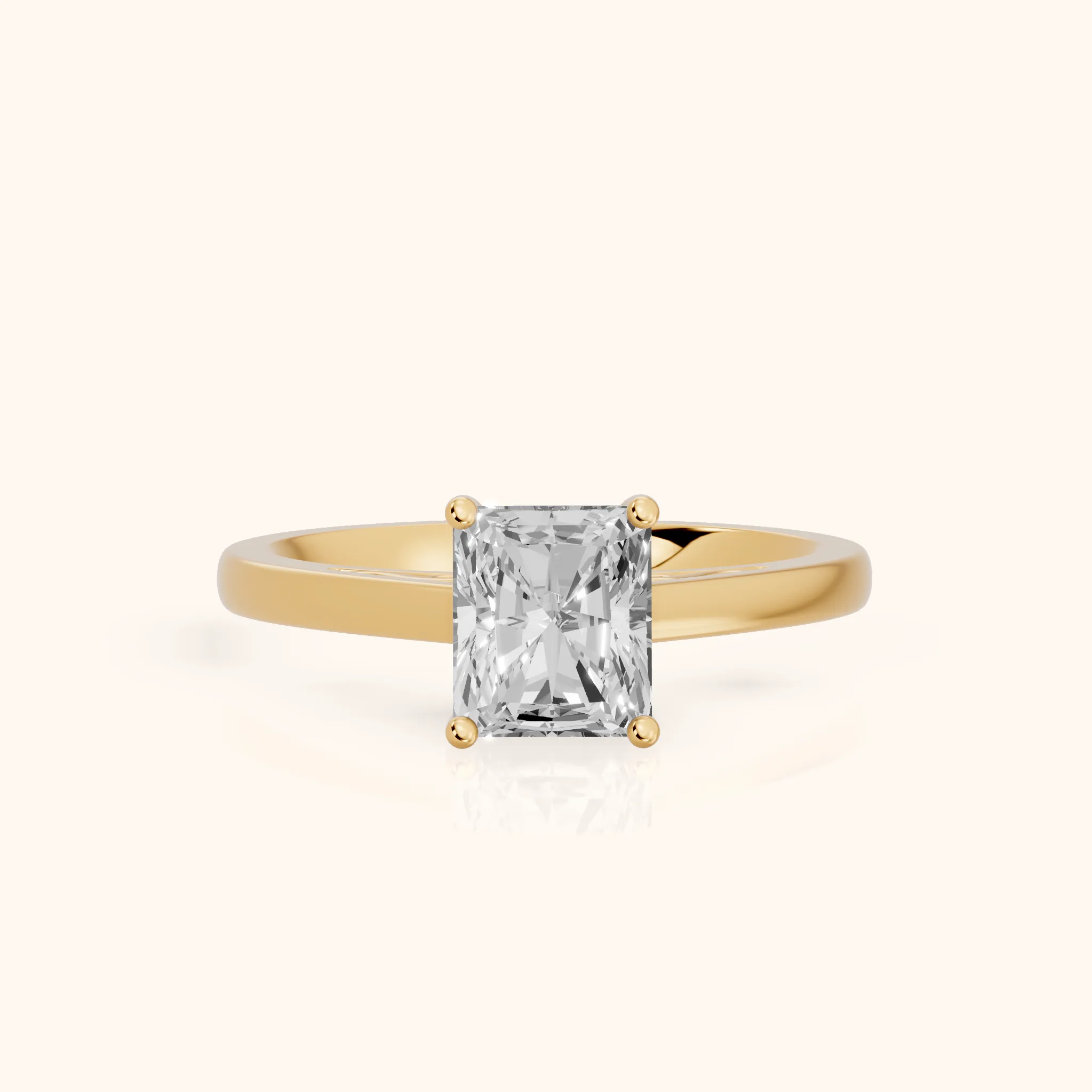 Iris Vintage Radiant Diamond Engagement Ring in Yellow Gold — view 1