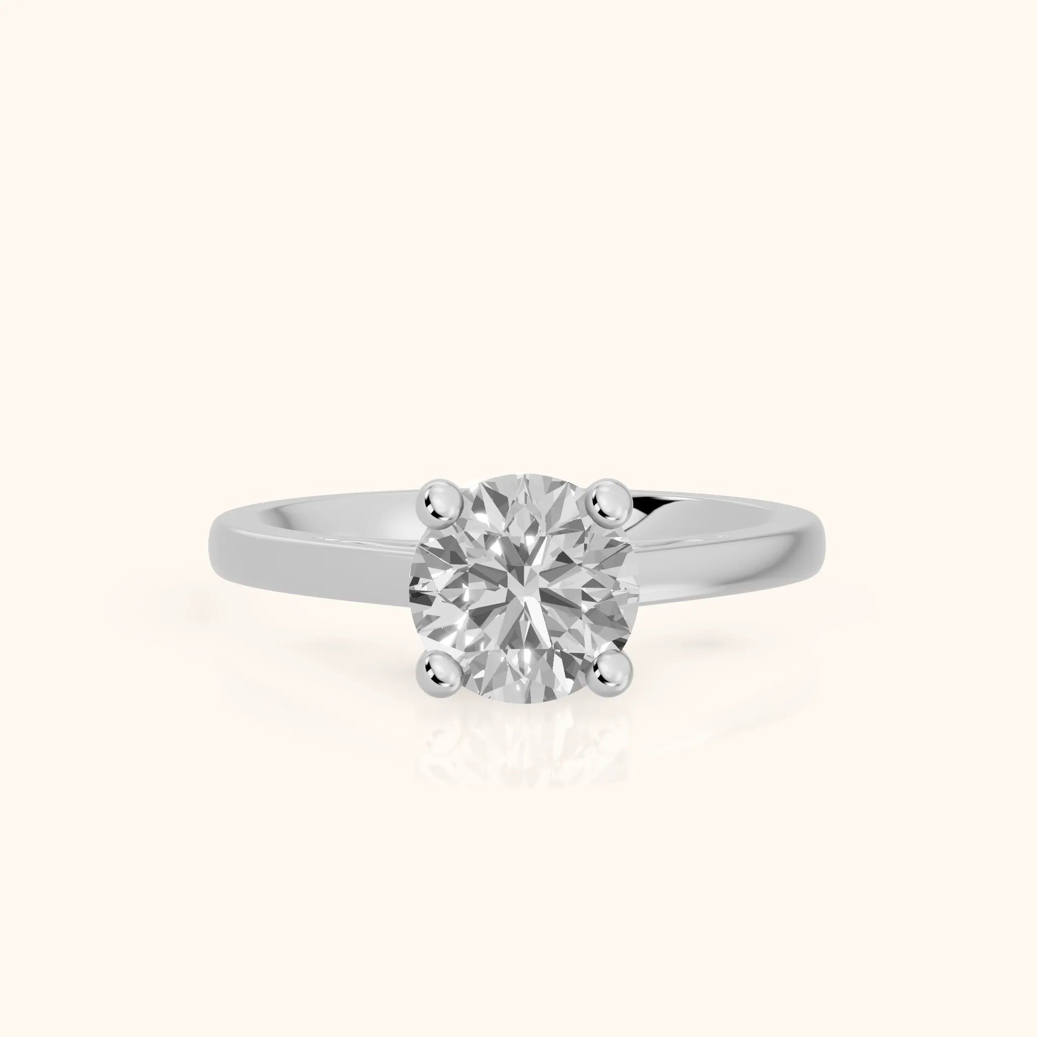 Iris Vintage Round Diamond Engagement Ring in Silver — view 1