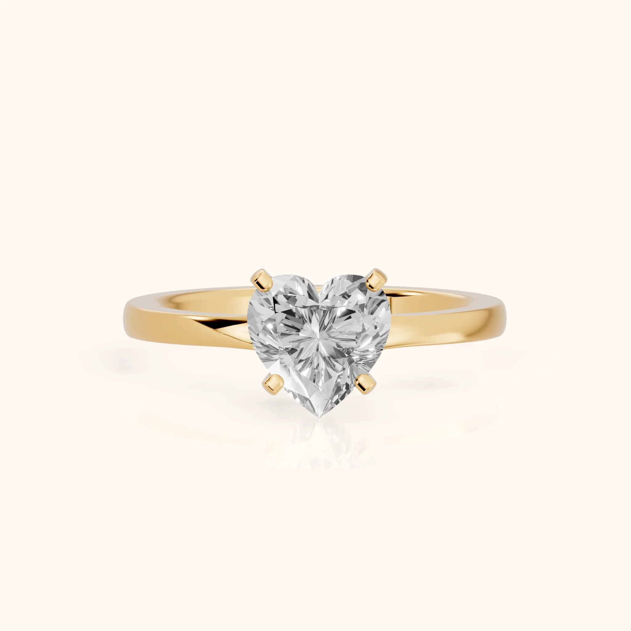 Matilda Cathedral Solitaire Heart Diamond Engagement Ring in Yellow Gold — view 1