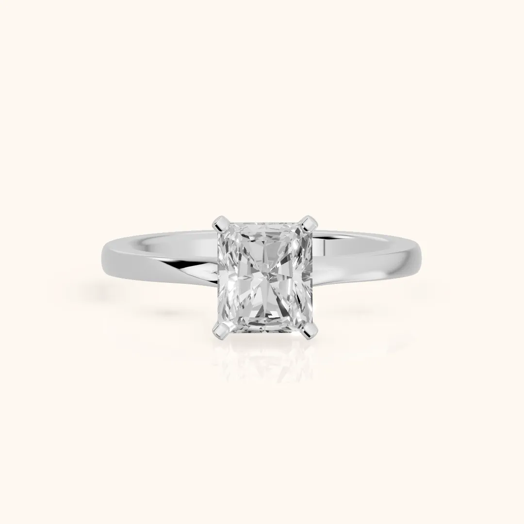 Matilda Cathedral Solitaire Radiant Diamond Engagement Ring in Silver — view 2