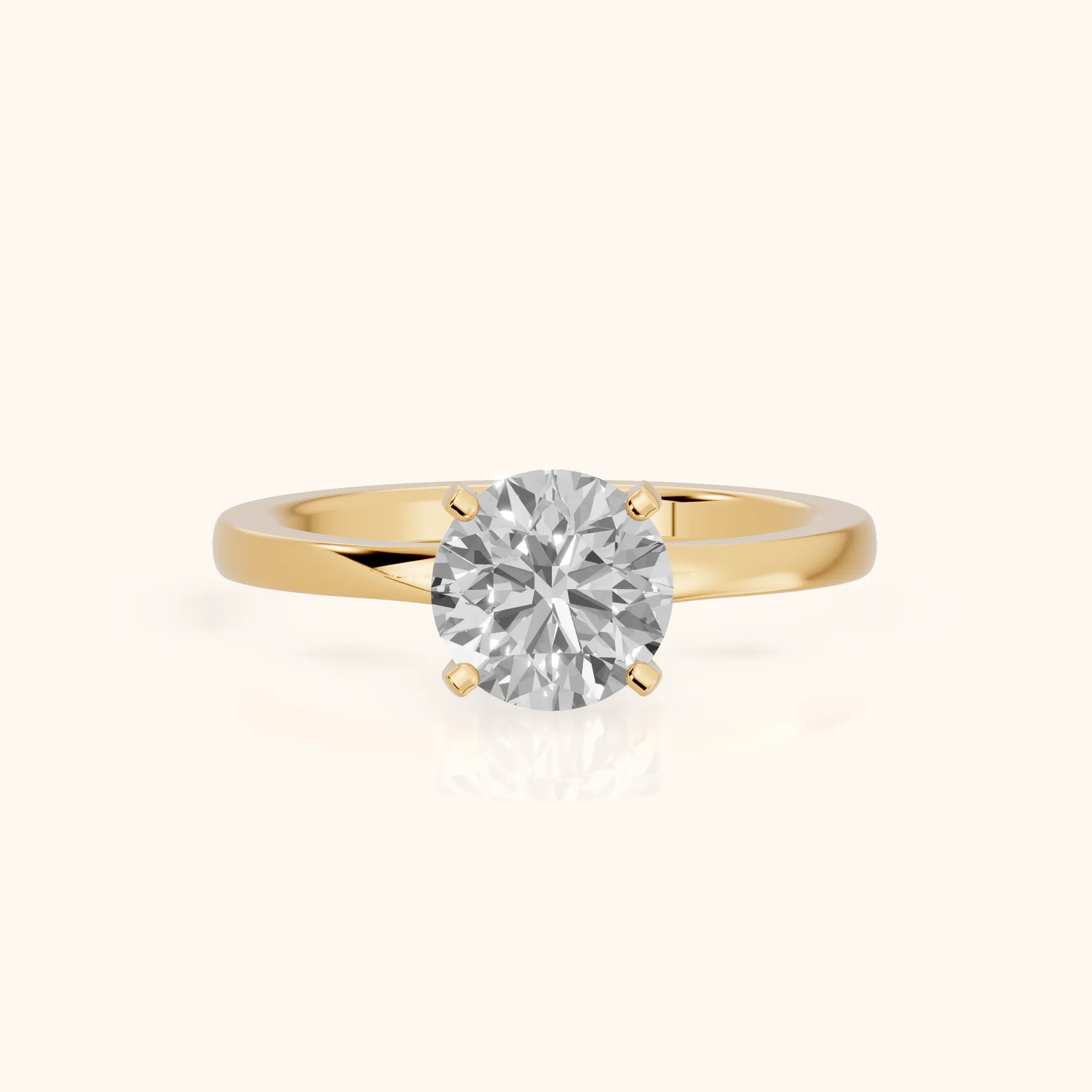Matilda Cathedral Solitaire Round Diamond Engagement Ring in Yellow Gold — view 1