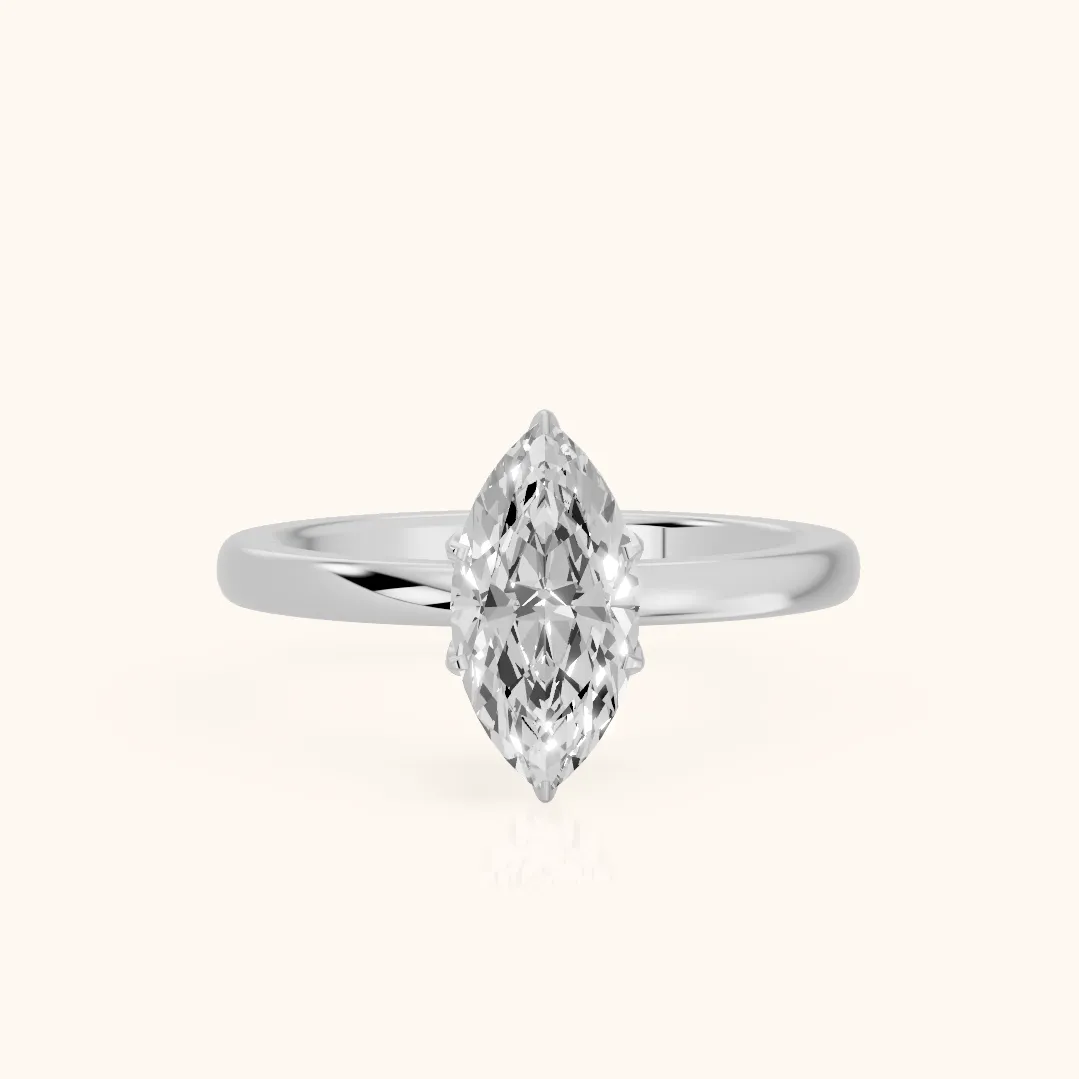 Serena Blossom Marquise Solitaire Engagement Ring in Platinum