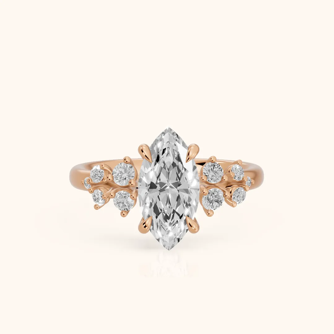 Evelina Bloom Marquise Diamond Engagement Ring in Rose Gold