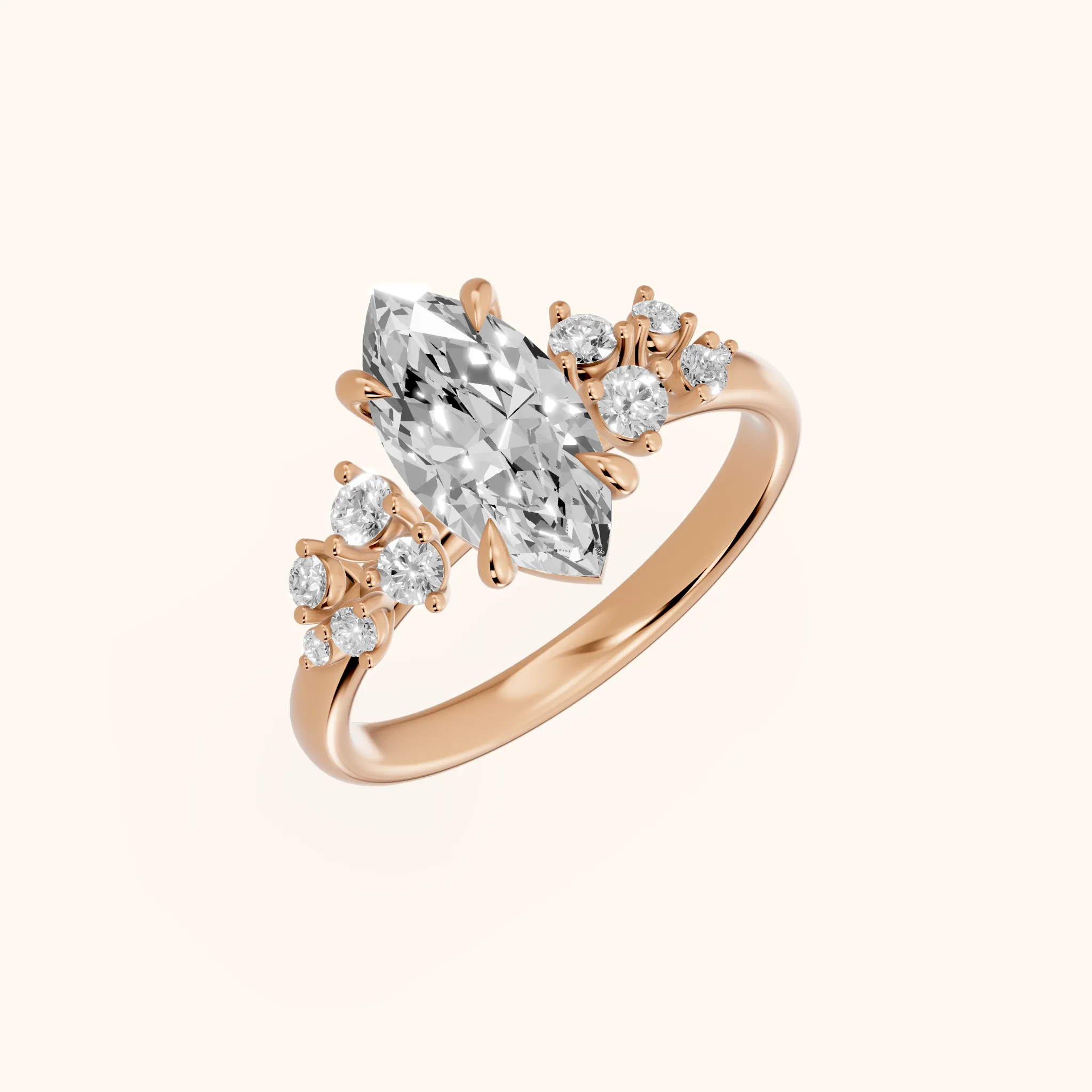 Evelina Bloom Marquise Diamond Engagement Ring in Rose Gold