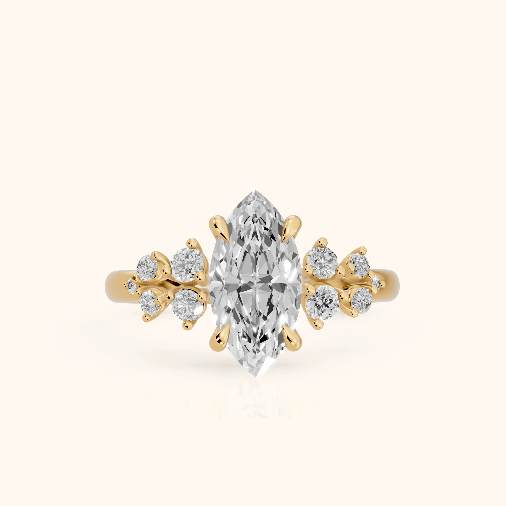 Evelina Bloom Marquise Diamond Engagement Ring in Yellow Gold — view 1