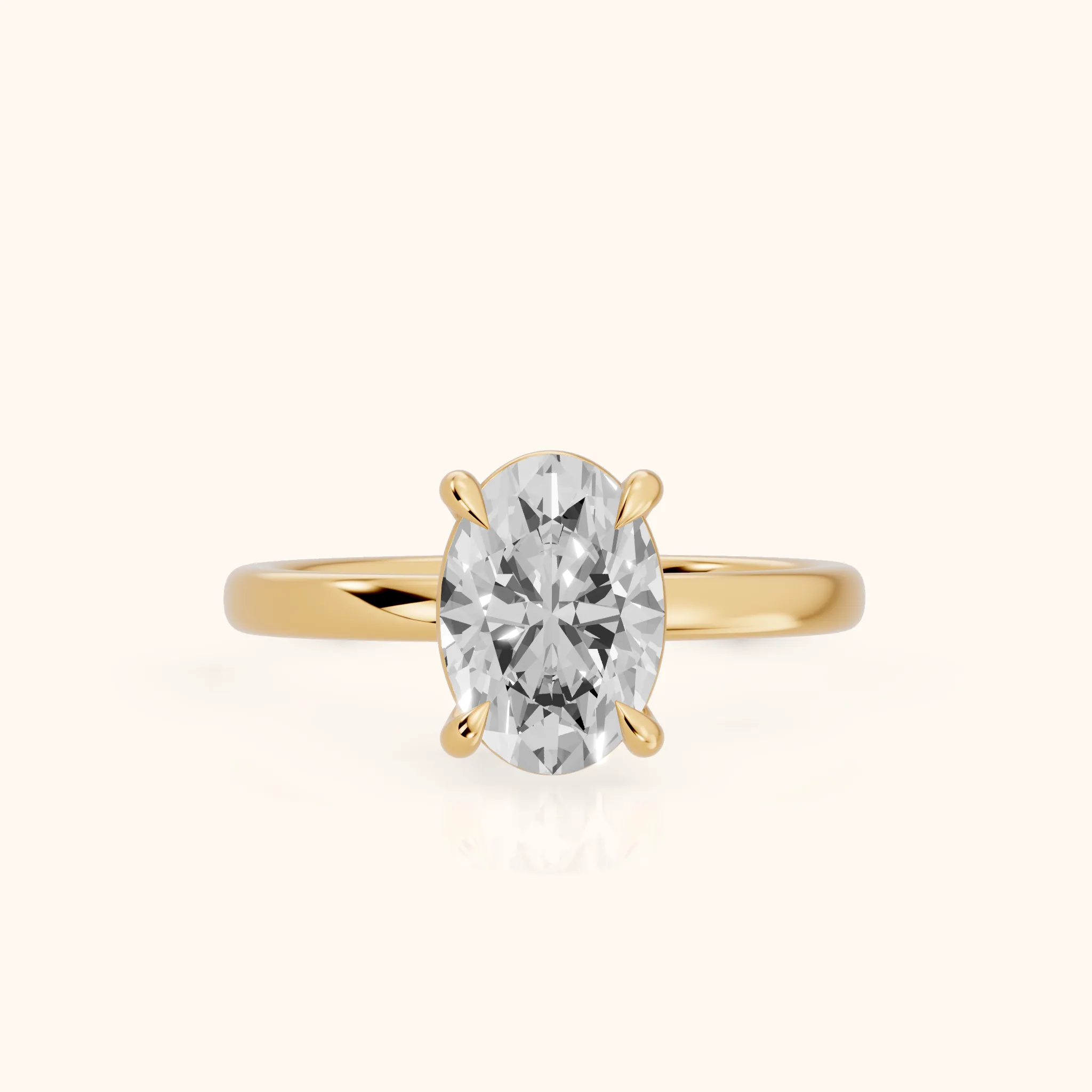 Cassandra Claw Prong Solitaire Oval Diamond Engagement Ring in Yellow Gold — view 1