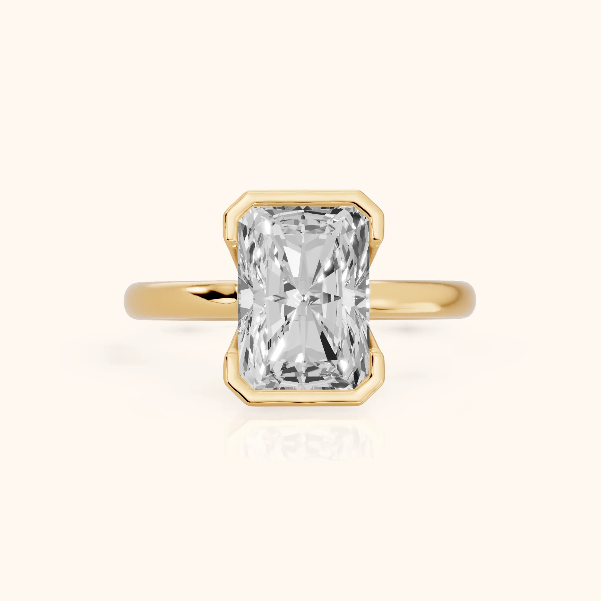 Winslow Partial Bezel Solitaire Radiant Diamond Engagement Ring in Yellow Gold — view 1