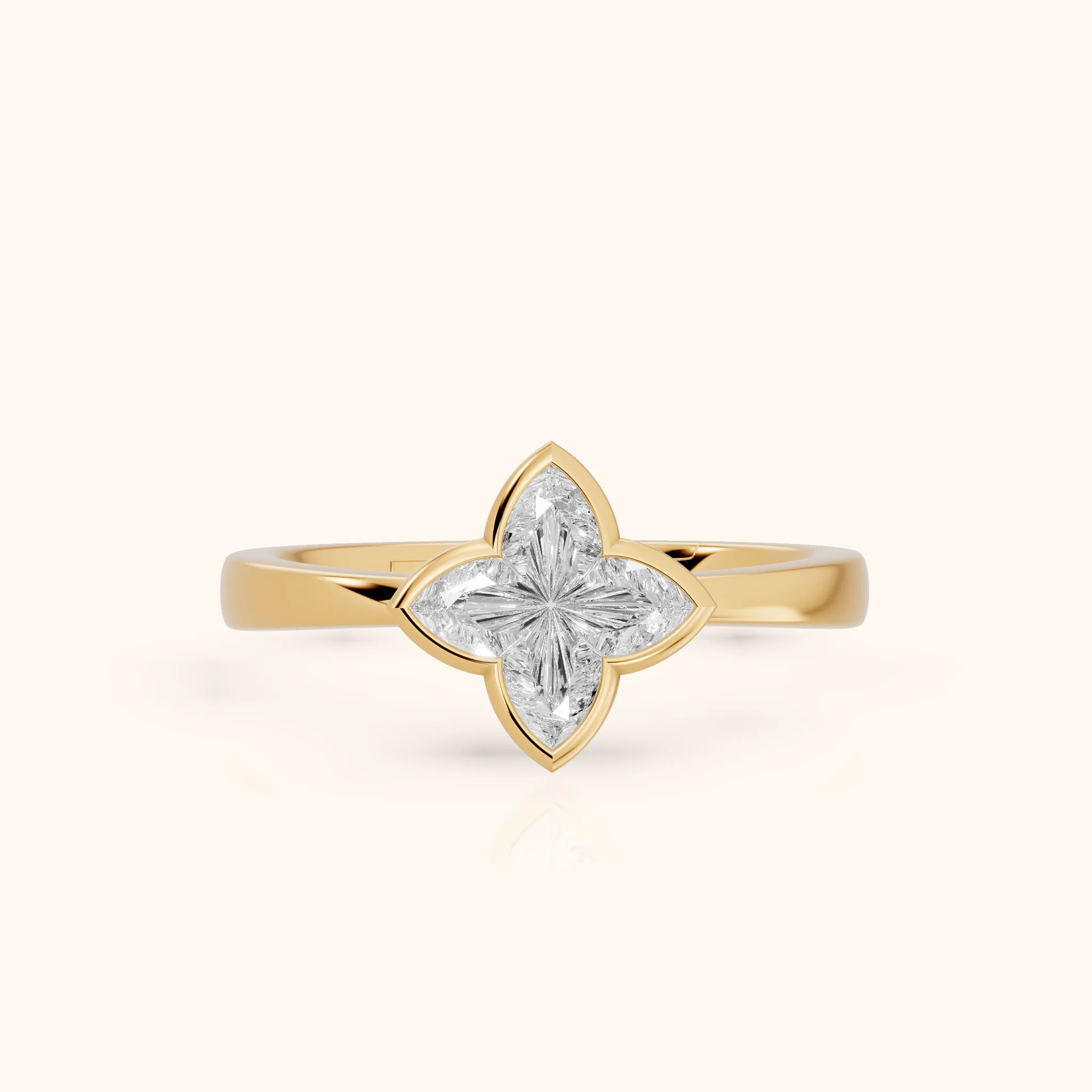 Millie Bezel Solitaire Lily Diamond Engagement Ring in Yellow Gold — view 1
