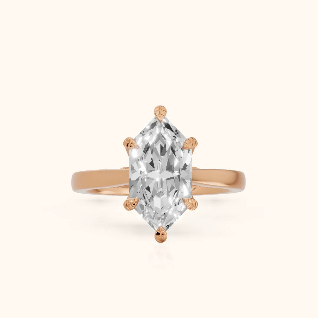 Aubrey Filigree Hidden Halo Dutch Marquise Diamond Engagement Ring in Rose Gold — view 2