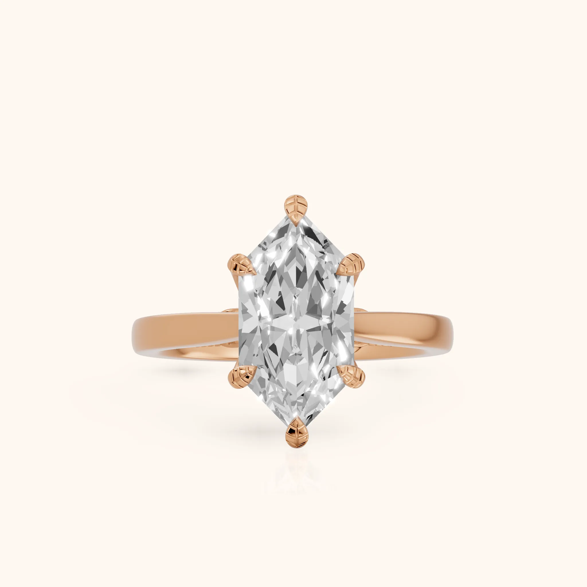 Aubrey Filigree Hidden Halo Dutch Marquise Diamond Engagement Ring in Rose Gold — view 1