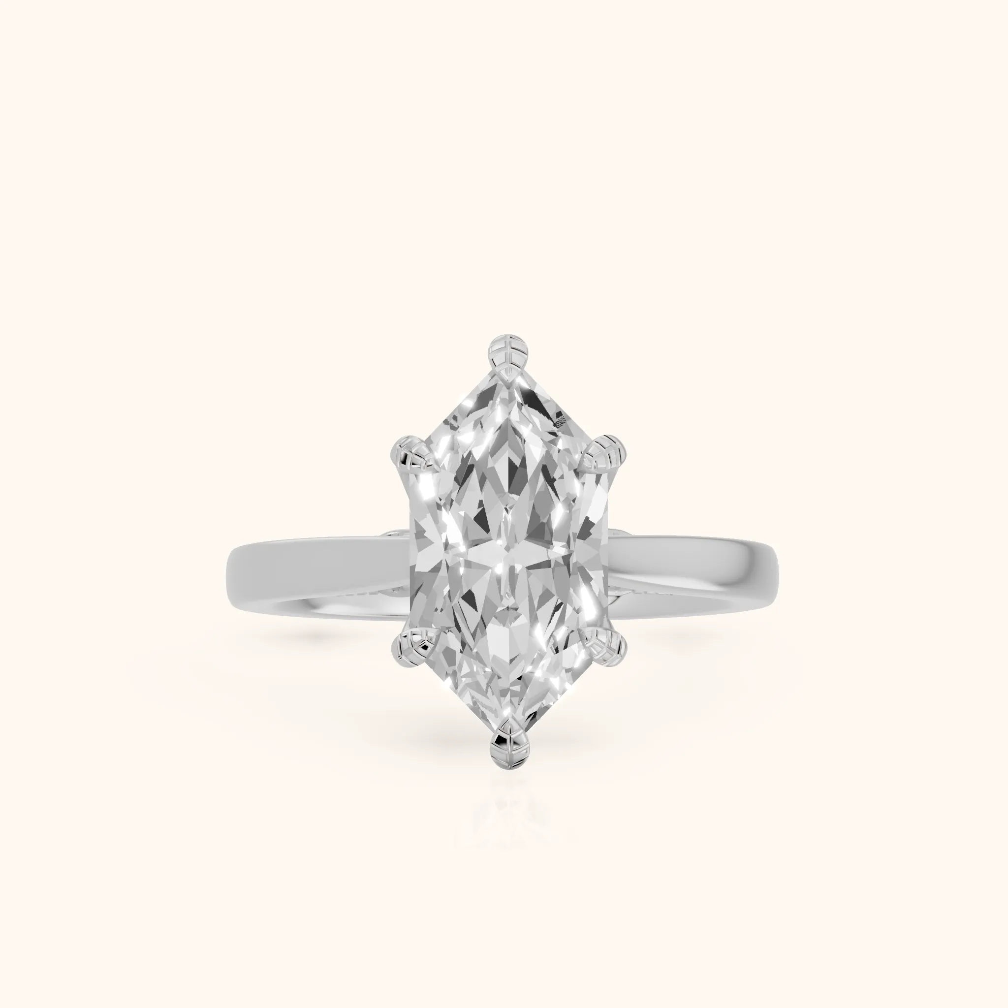 Aubrey Filigree Hidden Halo Dutch Marquise Diamond Engagement Ring in Silver — view 1