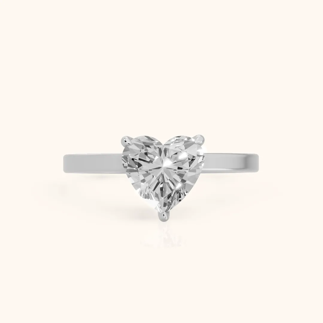 Kaia Solitaire Heart Diamond Ring in Platinum — view 2