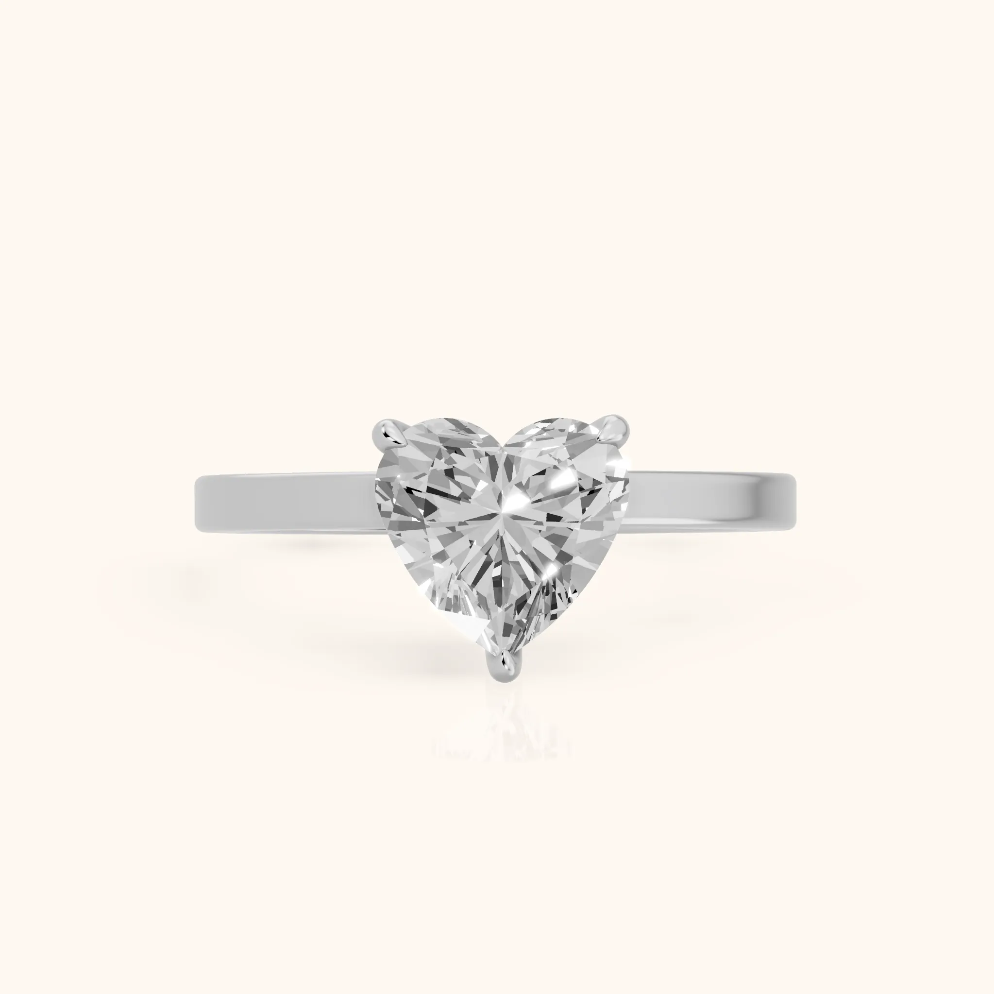 Kaia Solitaire Heart Diamond Ring in Platinum — view 1