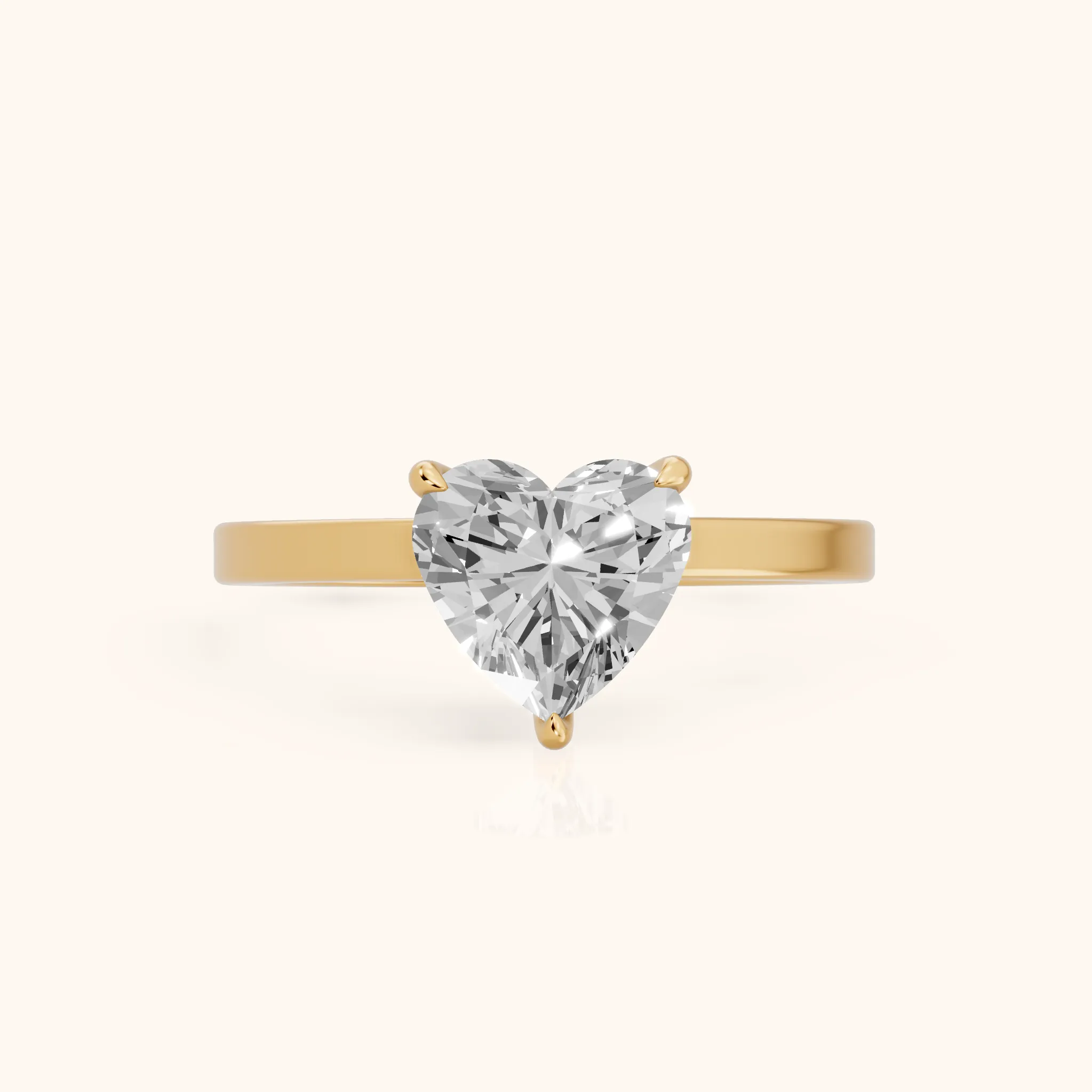 Kaia Solitaire Heart Diamond Ring in Yellow Gold — view 1