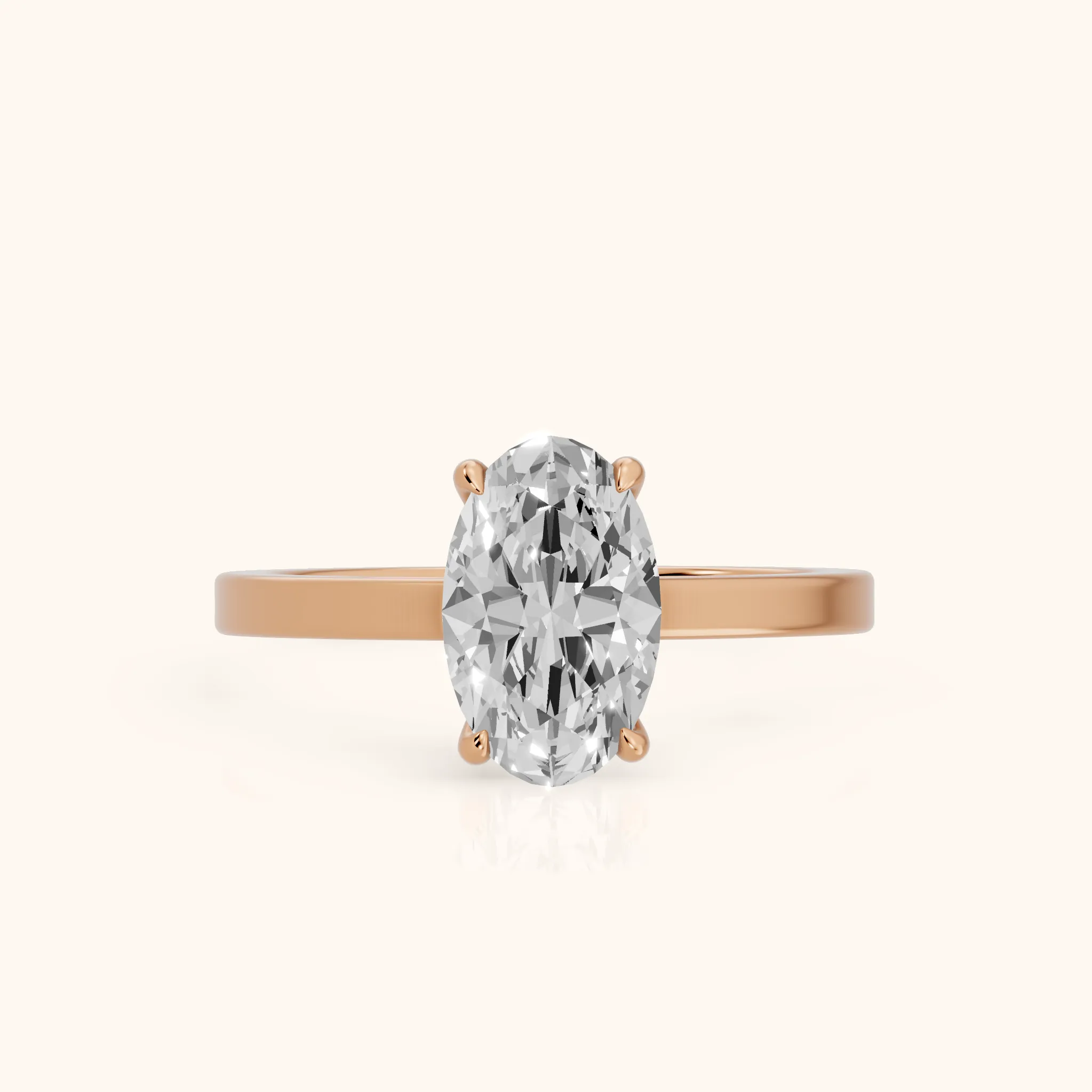 Kaia Solitaire Oval Diamond Ring in Rose Gold — view 1