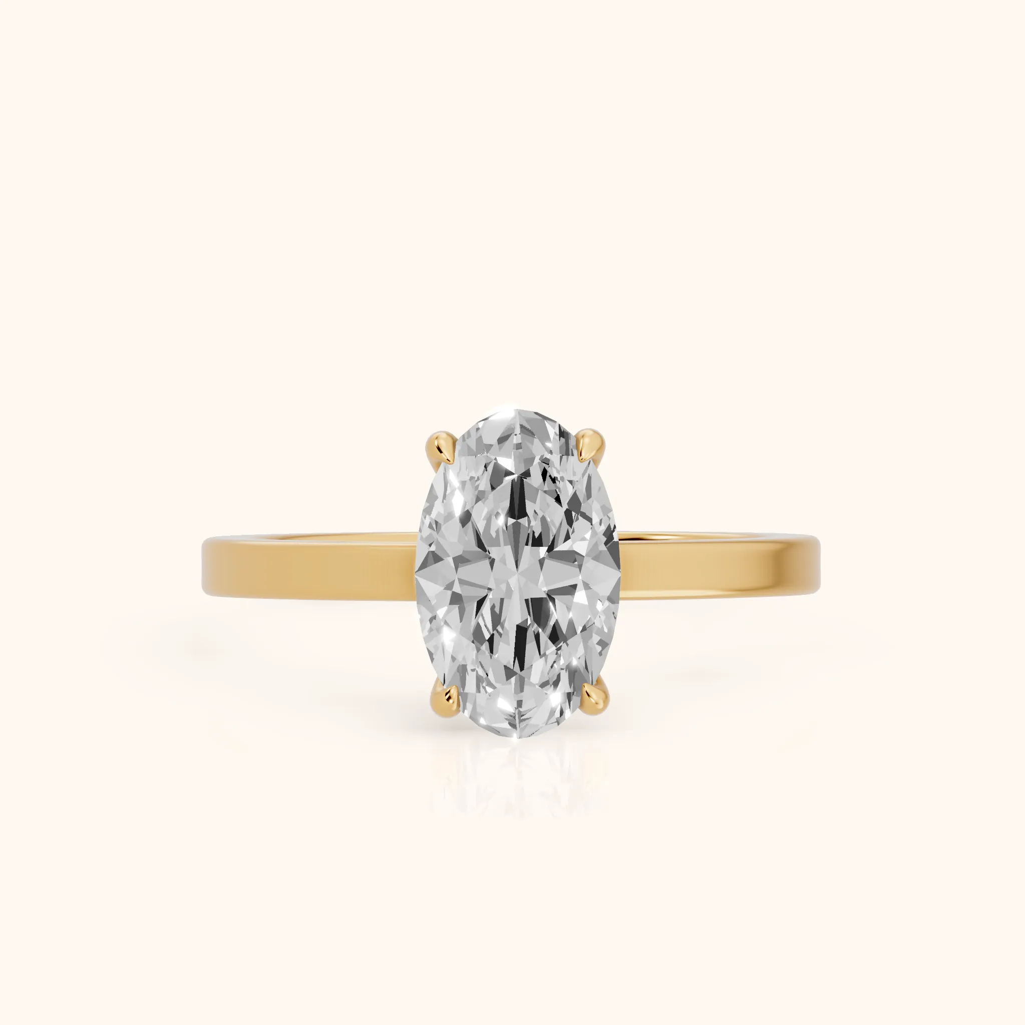 Kaia Solitaire Oval Diamond Ring in Yellow Gold — view 1