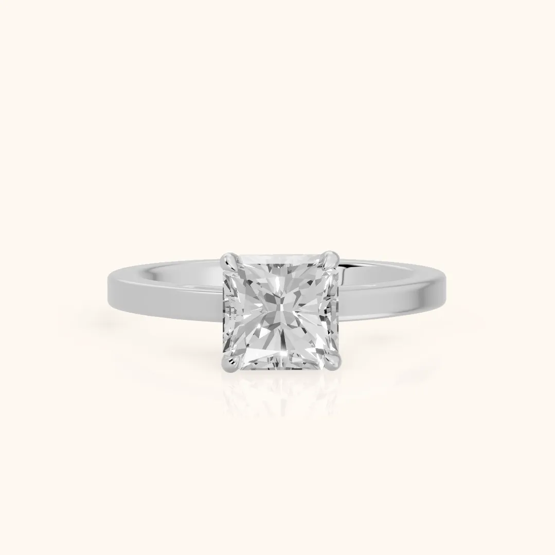Kaia Solitaire Radiant Diamond Ring in Platinum — view 2