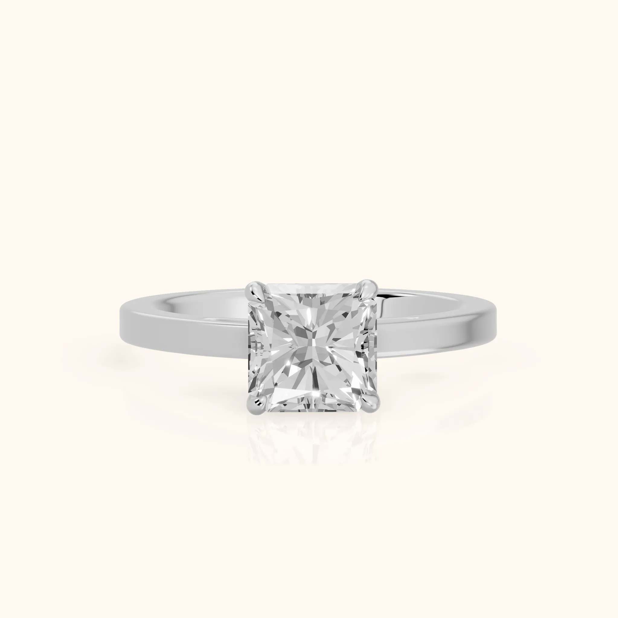 Kaia Solitaire Radiant Diamond Ring in Platinum — view 1