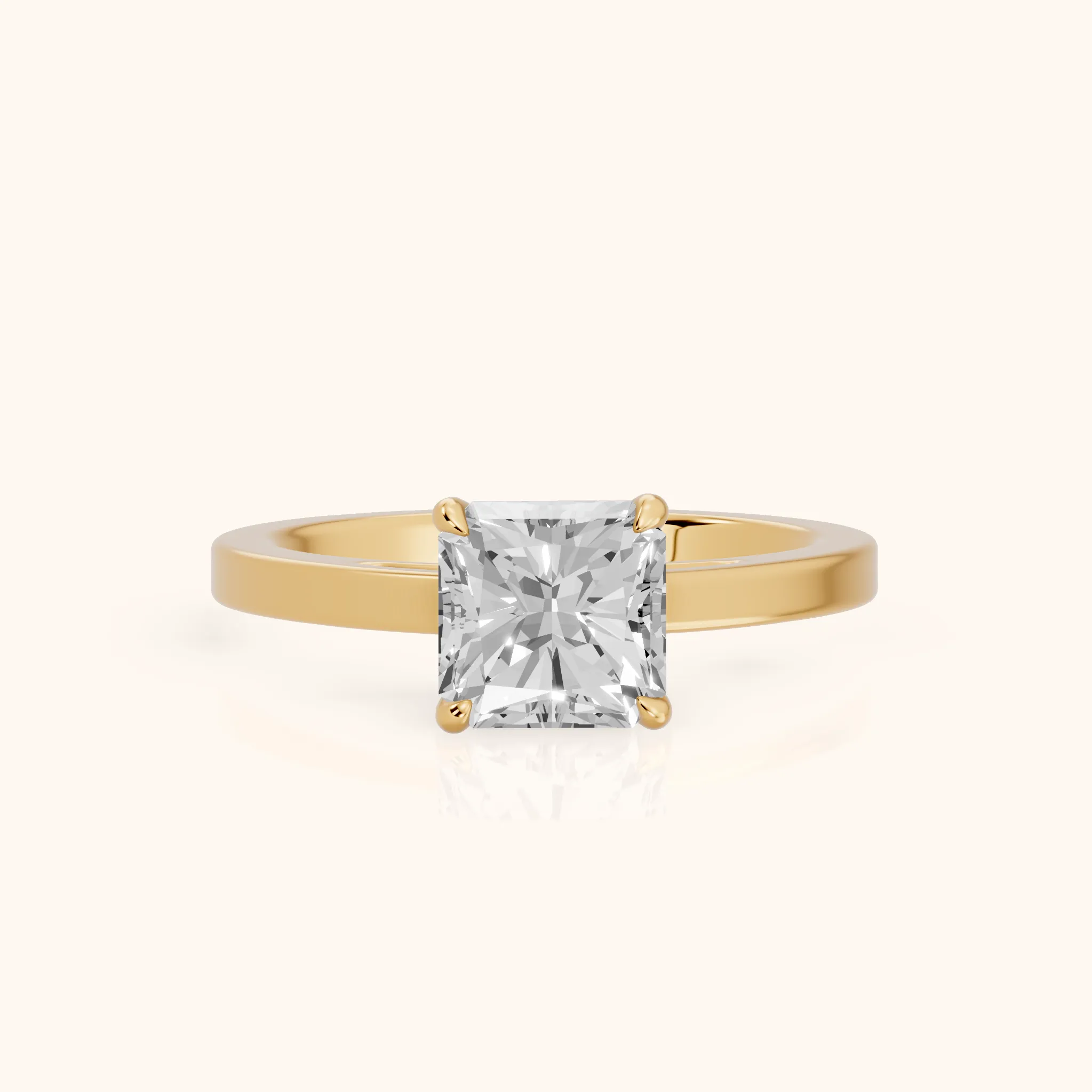 Kaia Solitaire Radiant Diamond Ring in Yellow Gold — view 1