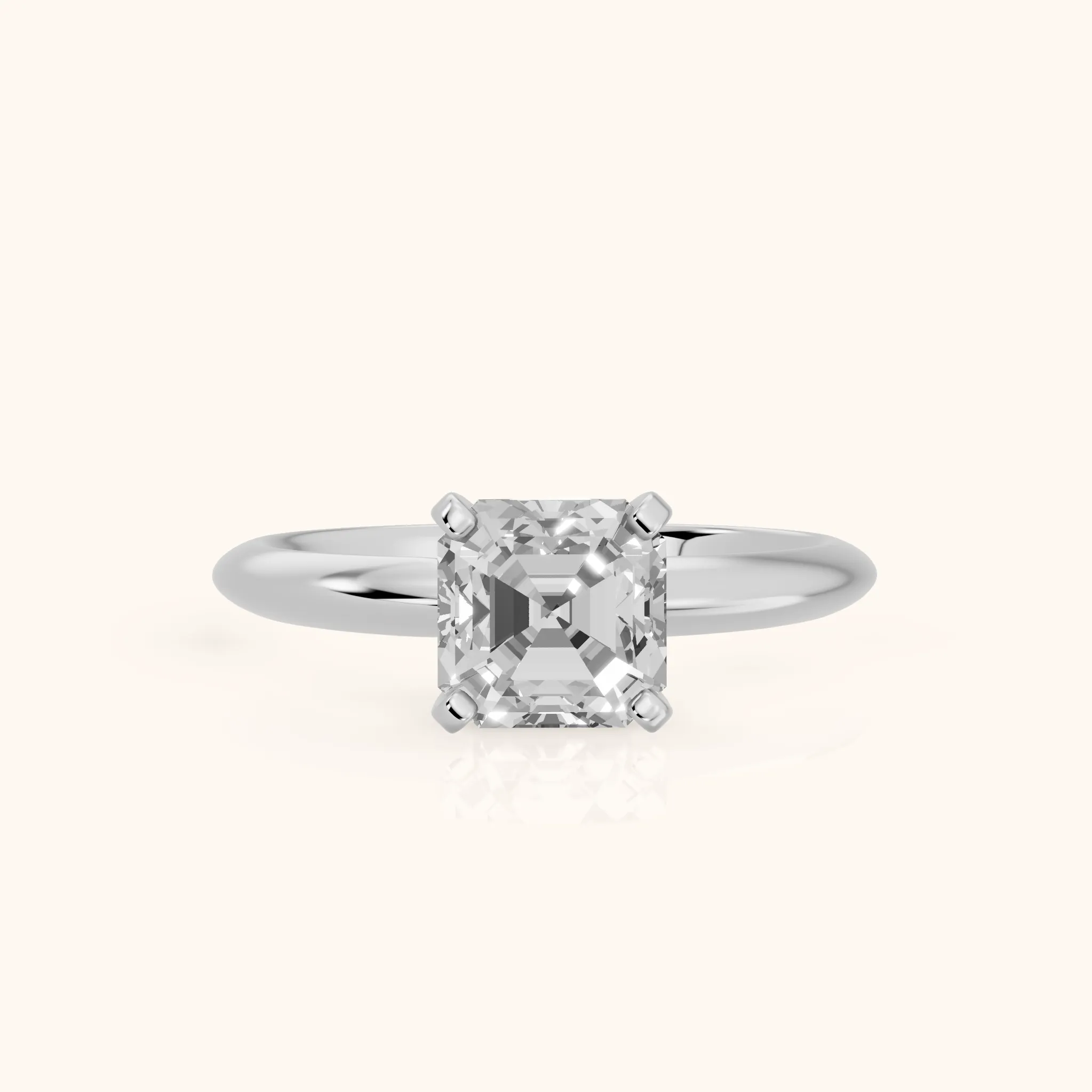Wren Solitaire Asscher Diamond Ring in Platinum — view 1