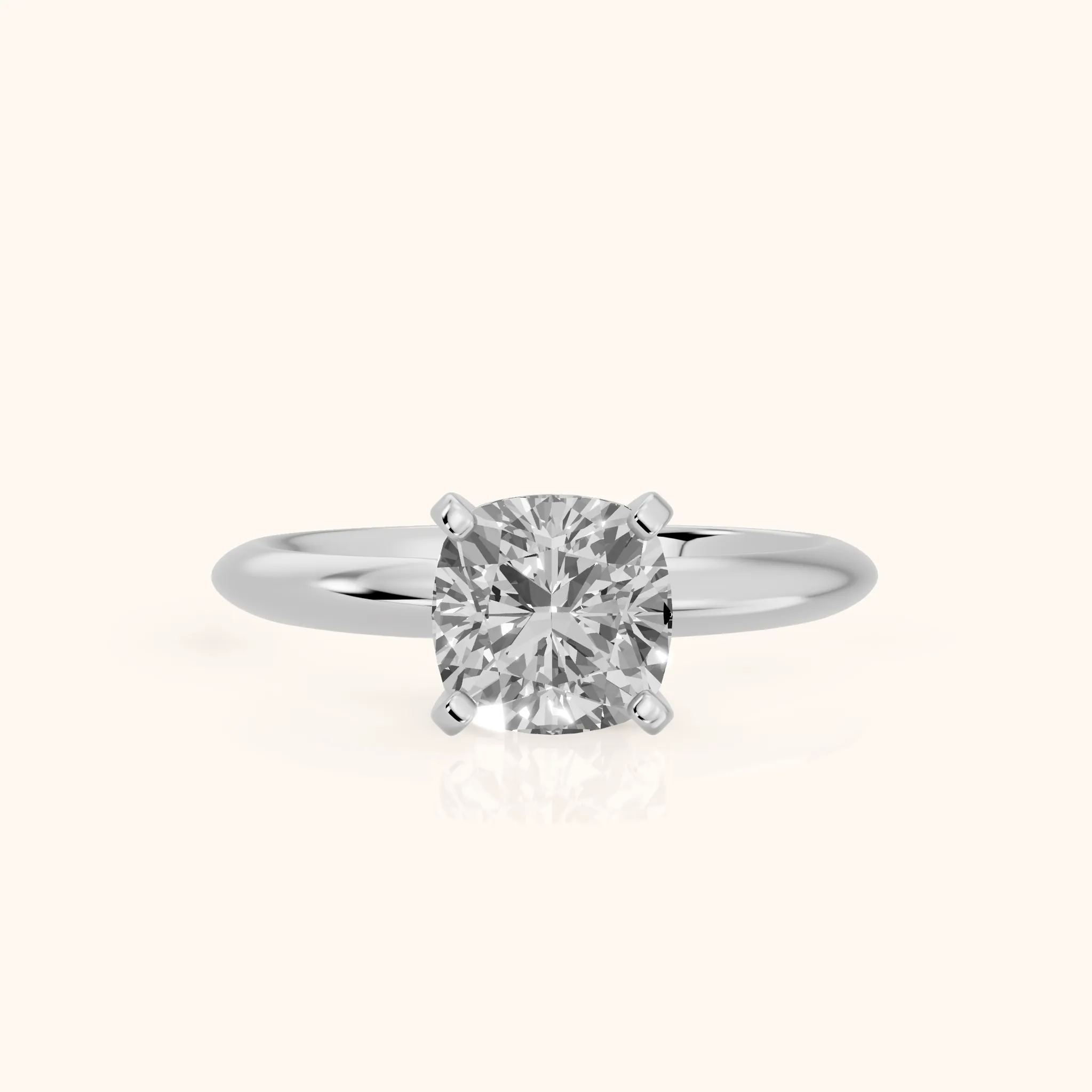 Wren Solitaire Cushion Diamond Ring in Platinum — view 1