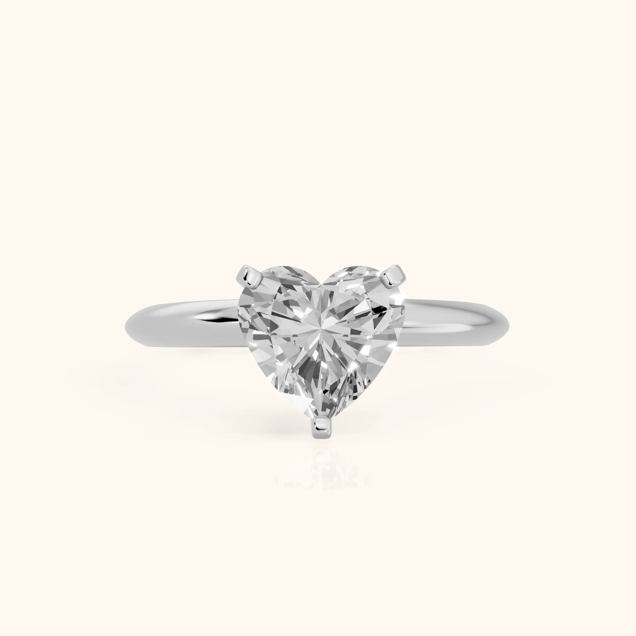 Wren Solitaire Heart Diamond Ring in Platinum — view 1