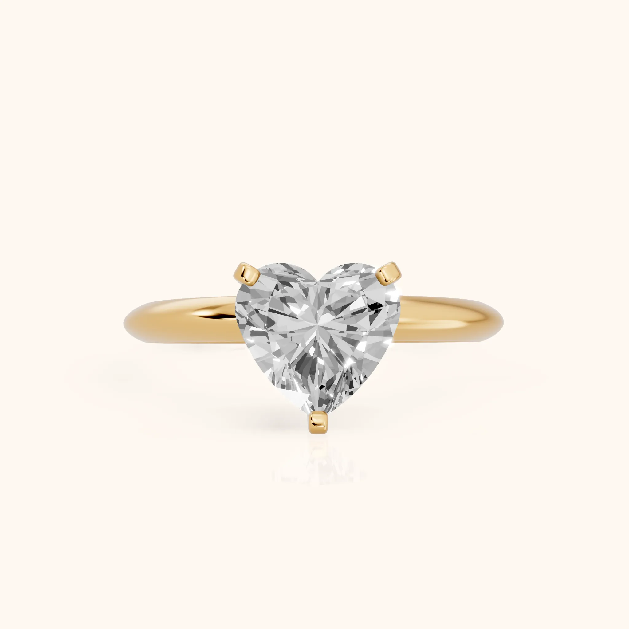 Wren Solitaire Heart Diamond Ring in Yellow Gold — view 1