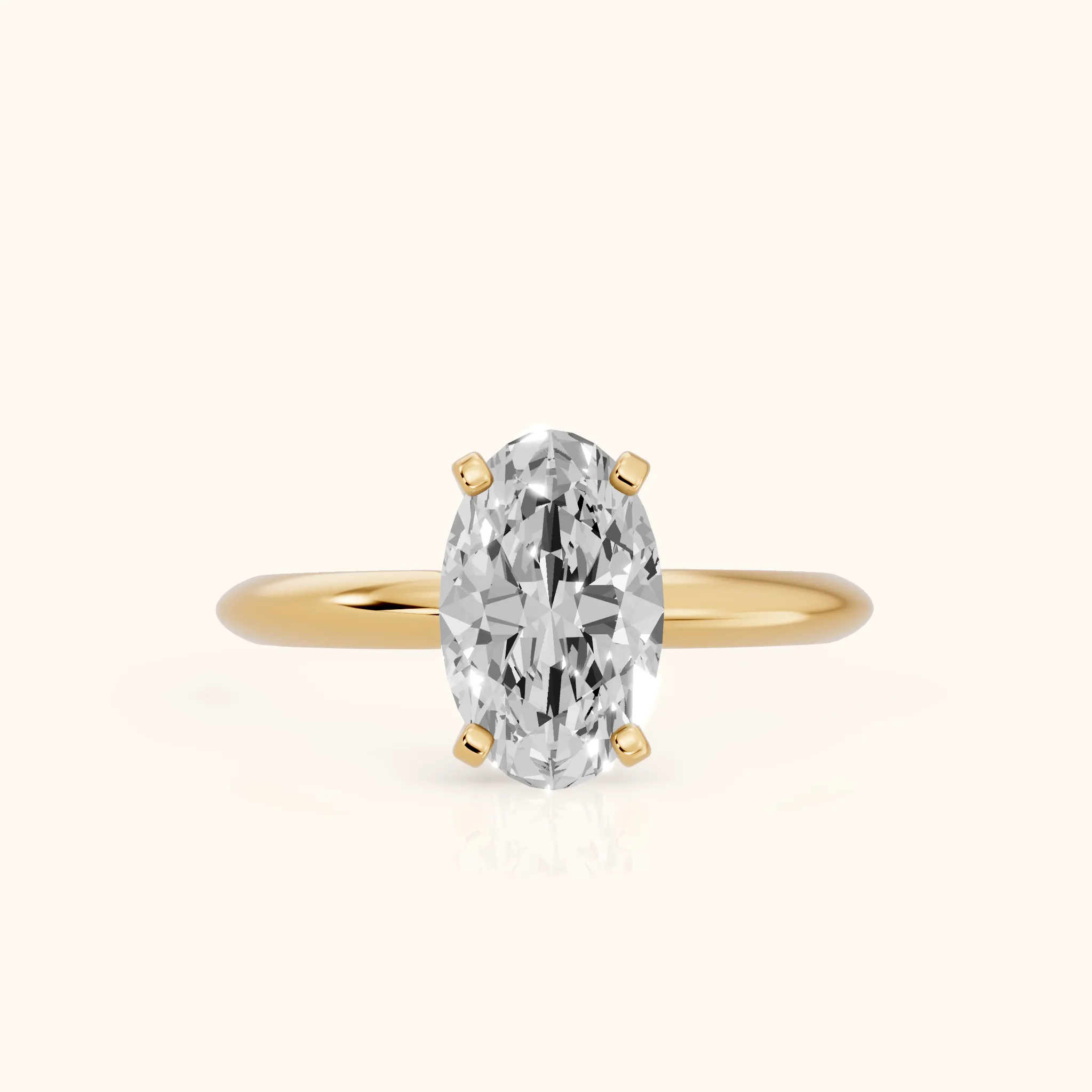 Wren Solitaire Oval Diamond Ring in Yellow Gold — view 1