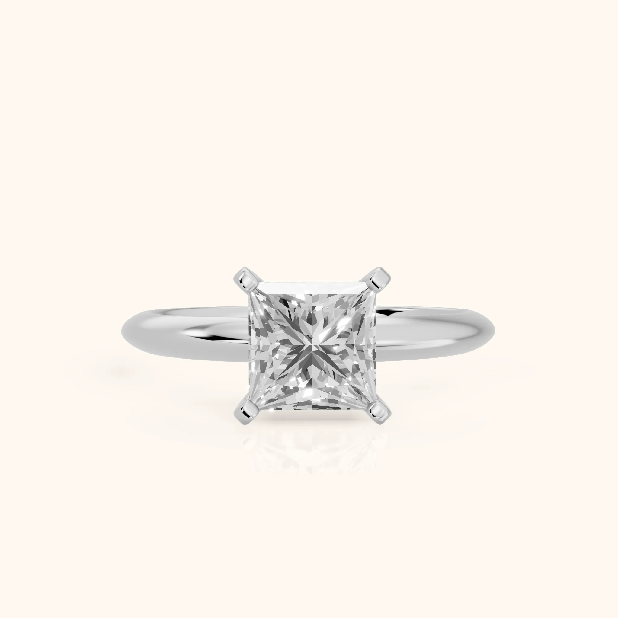 Wren Solitaire Princess Diamond Ring in Platinum — view 1