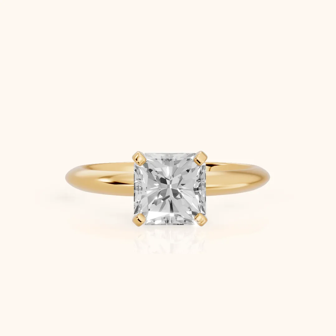 Wren Solitaire Radiant Diamond Ring in Yellow Gold — view 2