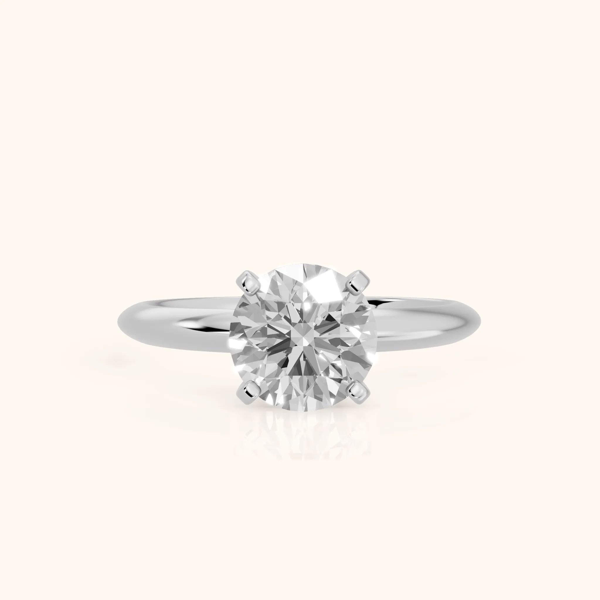 Wren Solitaire Round Diamond Ring in White Gold — view 1