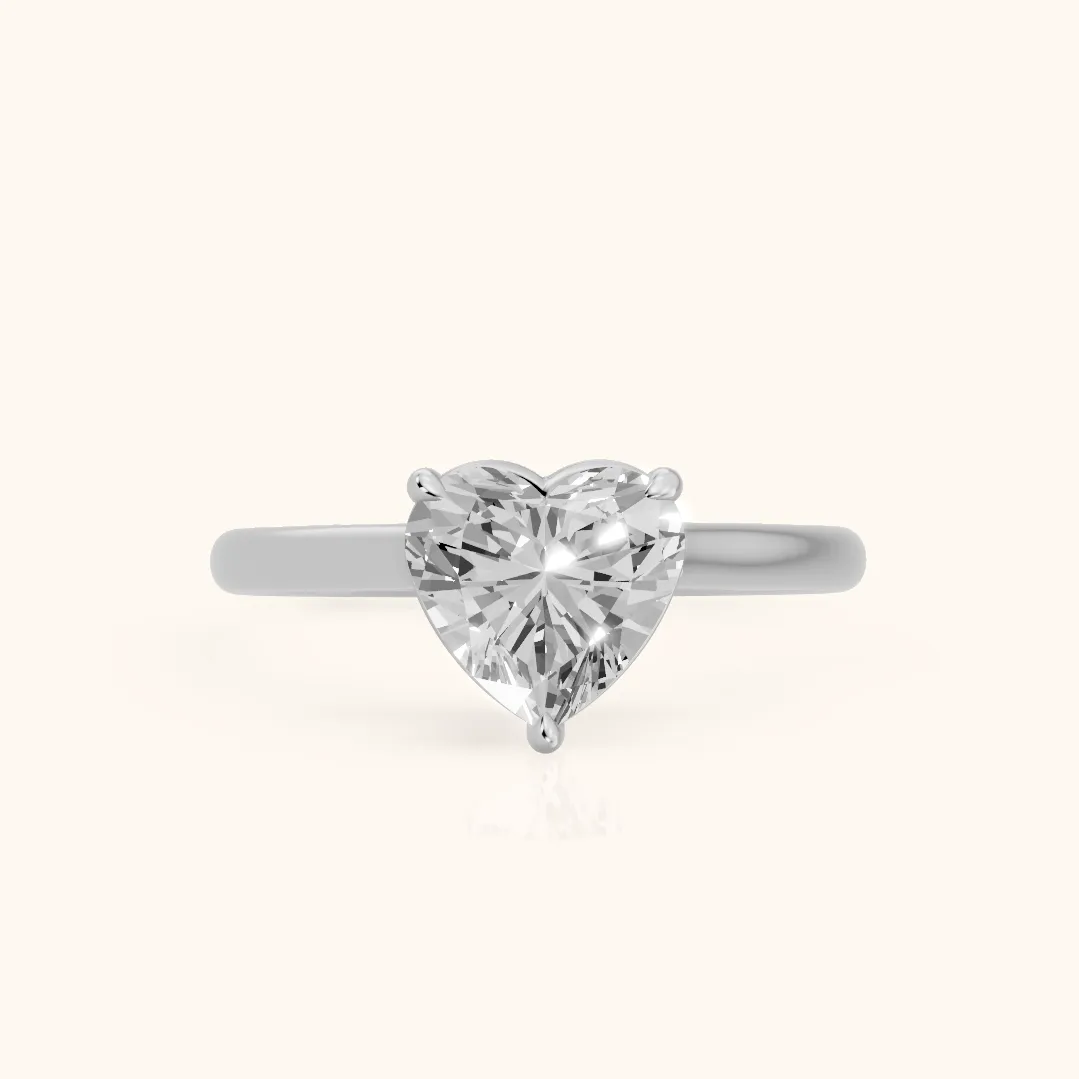 Sadie Cathedral Solitaire Heart Diamond Ring in Platinum — view 2