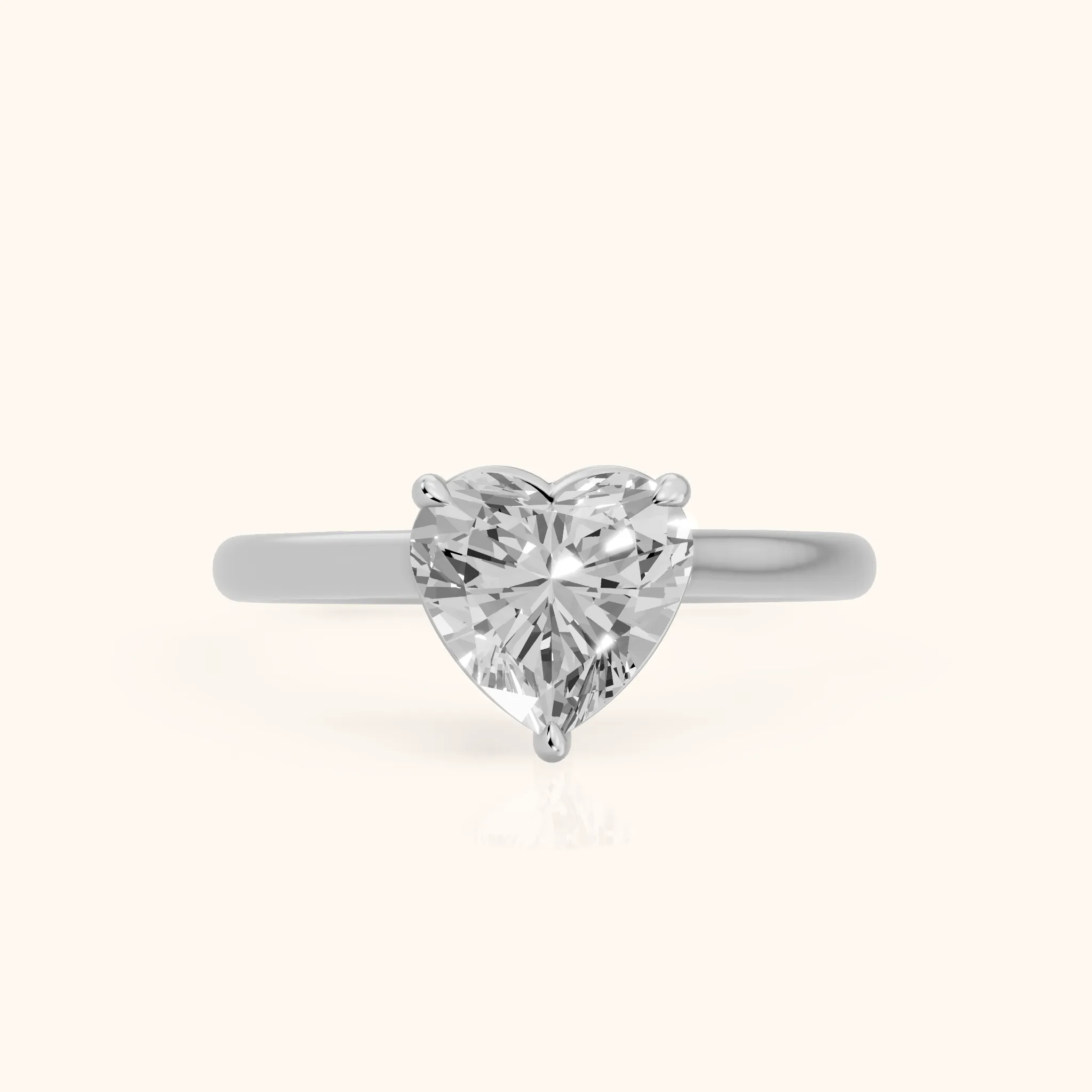 Sadie Cathedral Solitaire Heart Diamond Ring in Platinum — view 1