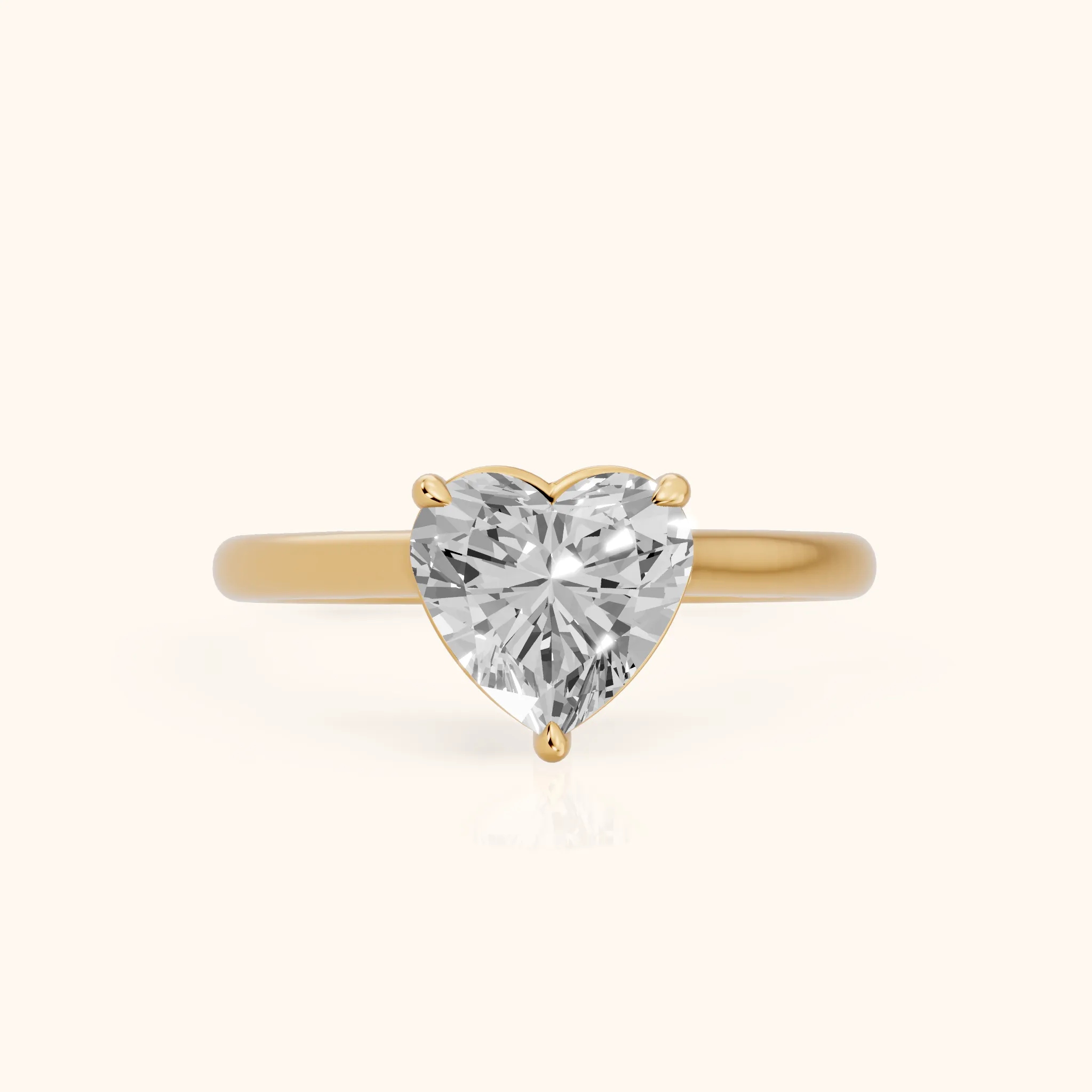 Sadie Cathedral Solitaire Heart Diamond Ring in Yellow Gold — view 1
