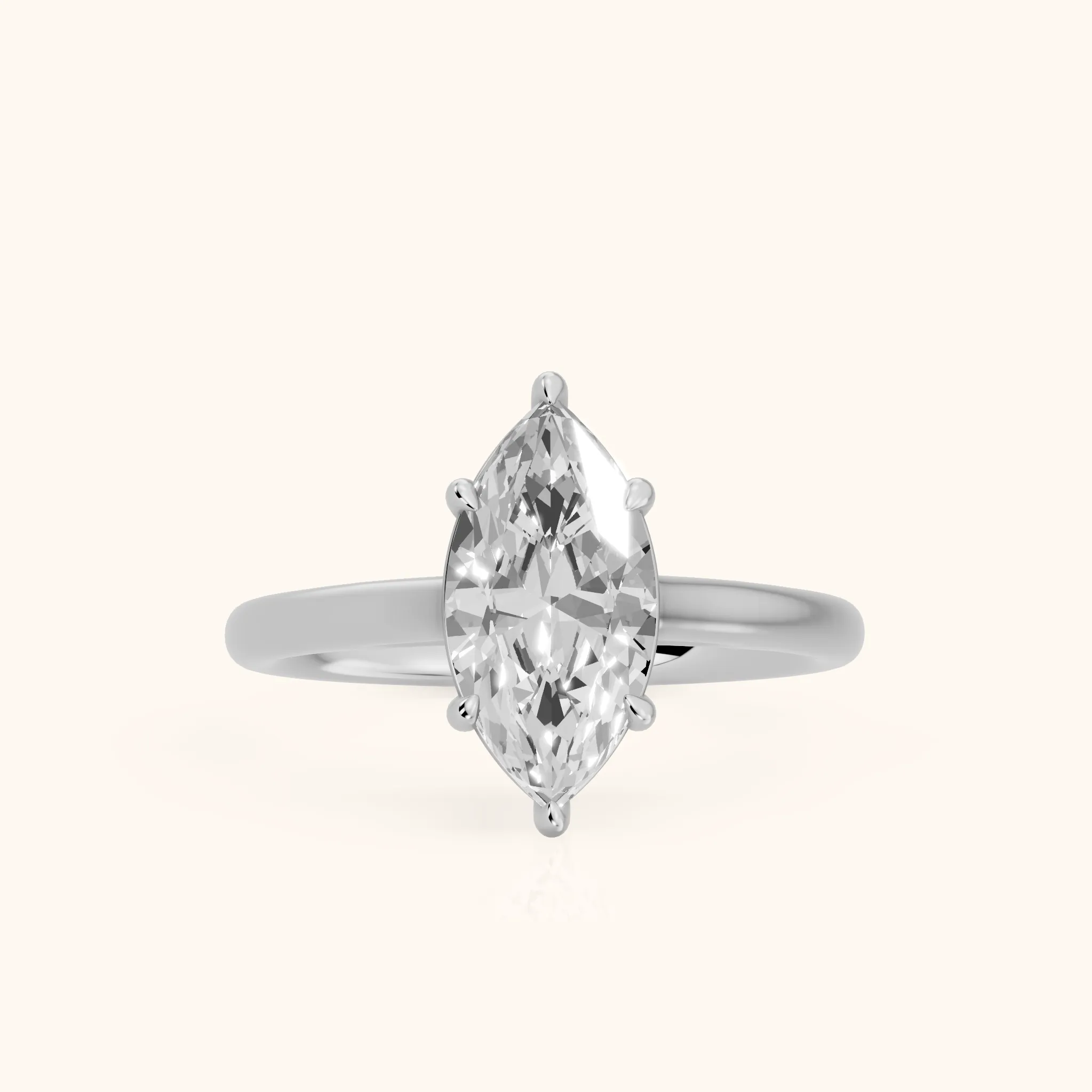 Sadie Cathedral Solitaire Marquise Diamond Ring in Silver — view 1