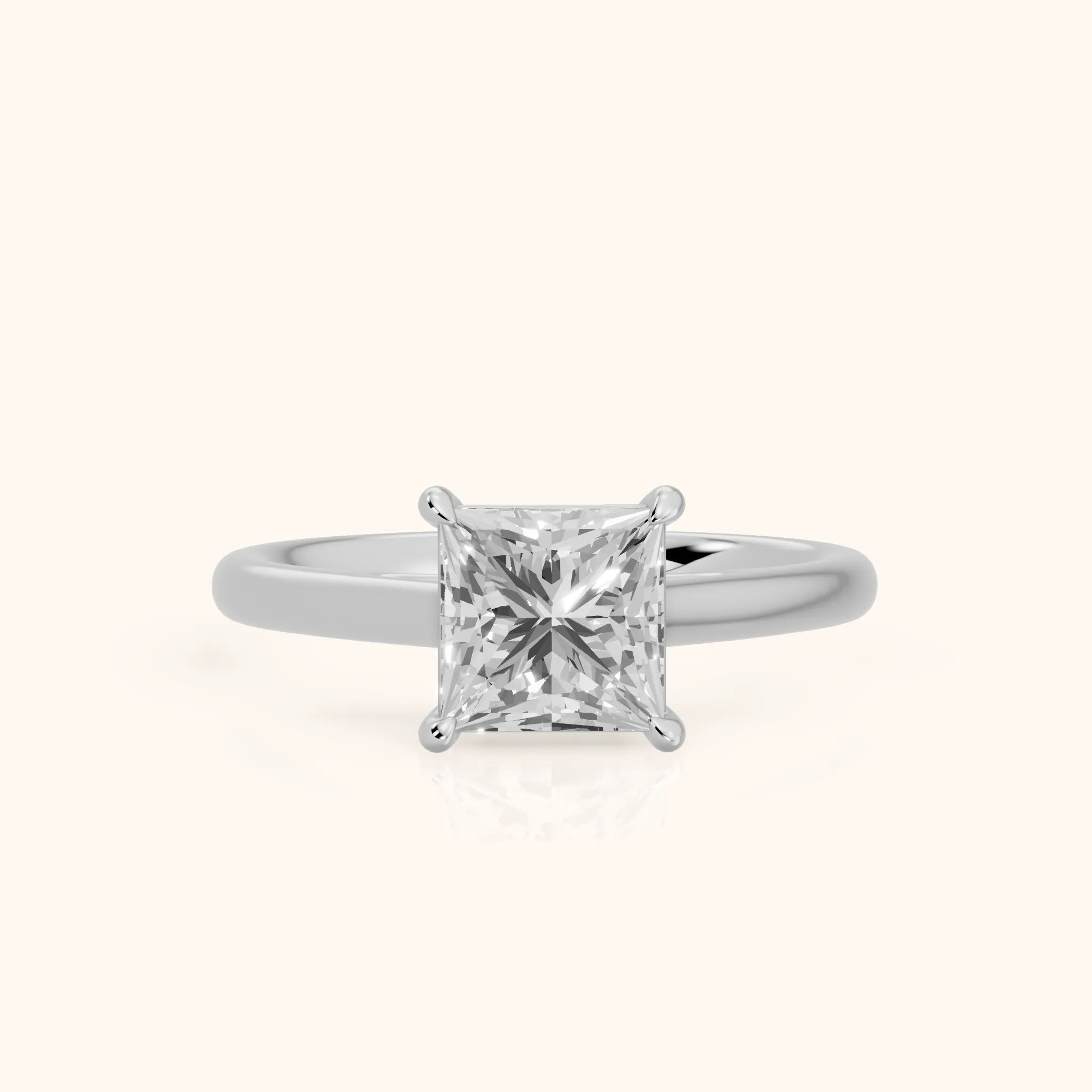 Sadie Cathedral Solitaire Princess Diamond Ring in Silver — view 1