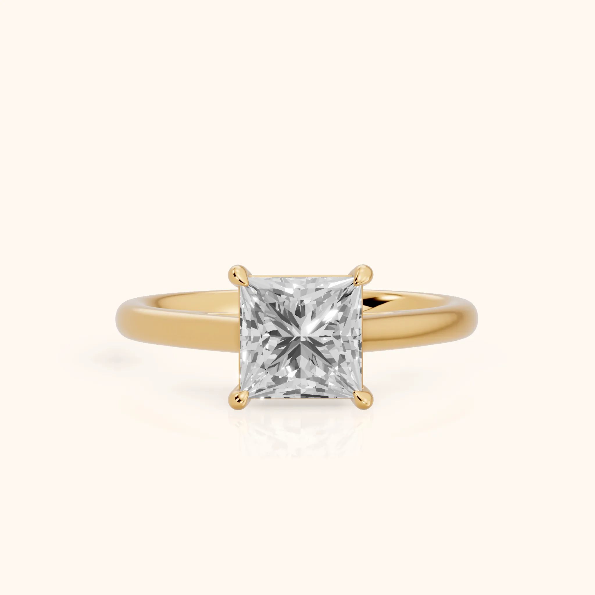 Sadie Cathedral Solitaire Princess Diamond Ring in Yellow Gold — view 1