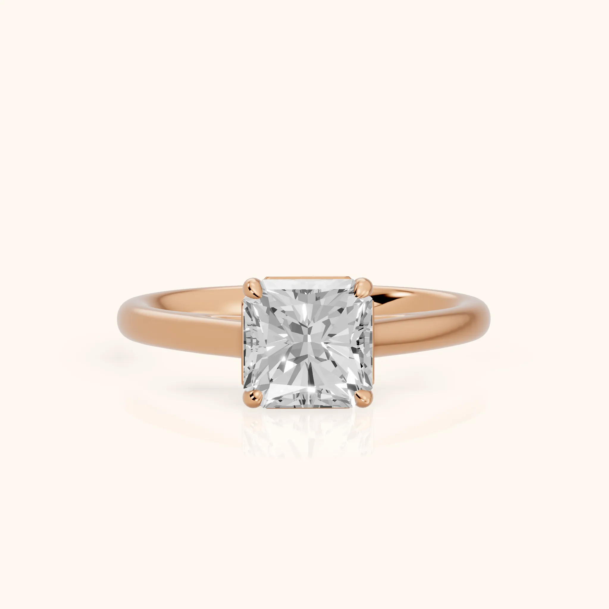 Sadie Cathedral Solitaire Radiant Diamond Ring in Rose Gold — view 1