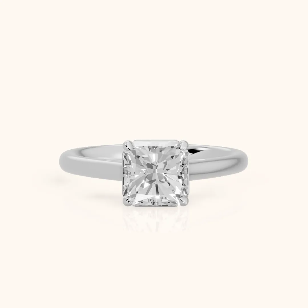 Sadie Cathedral Solitaire Radiant Diamond Ring in Silver — view 2