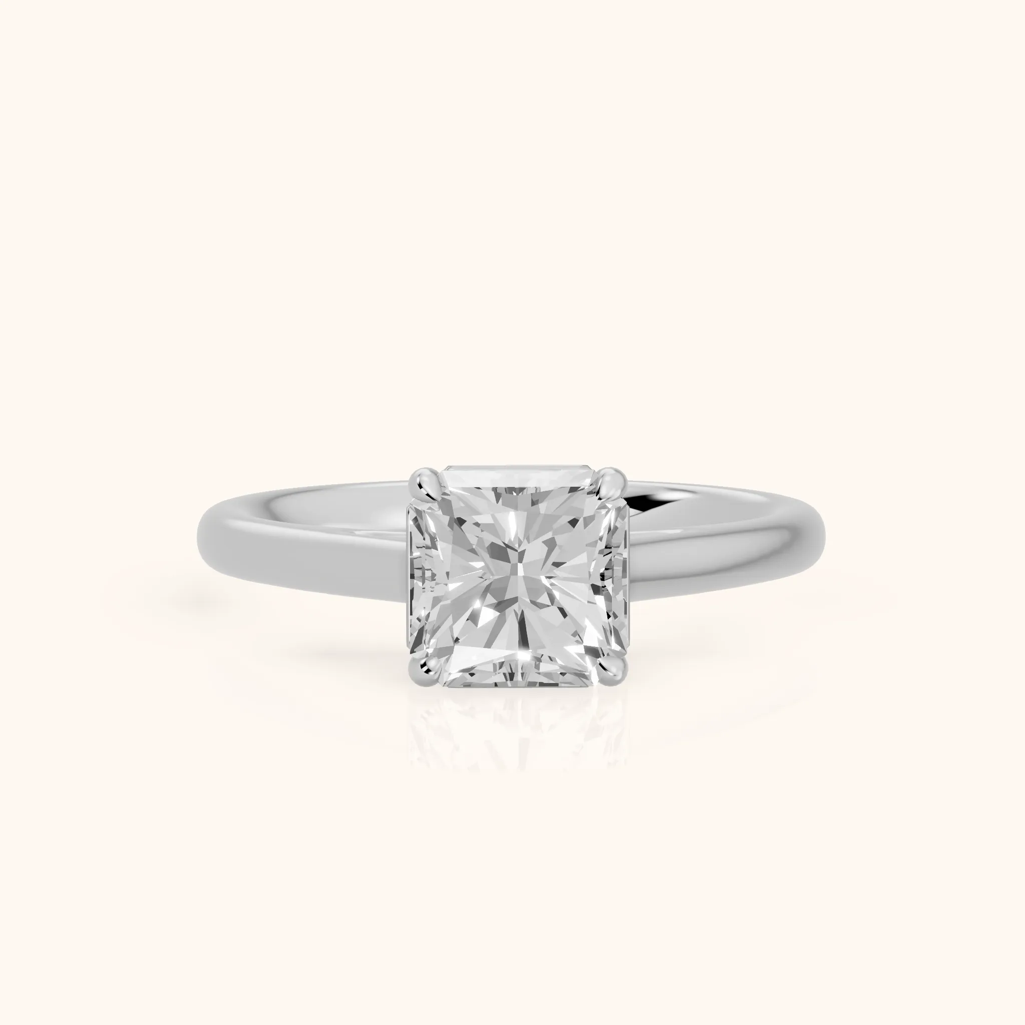 Sadie Cathedral Solitaire Radiant Diamond Ring in Silver — view 1
