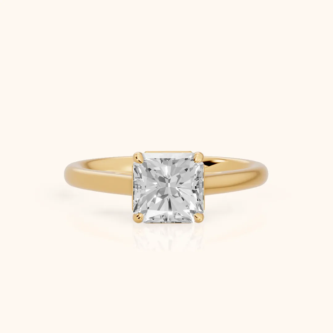 Sadie Cathedral Solitaire Radiant Diamond Ring in Yellow Gold — view 2