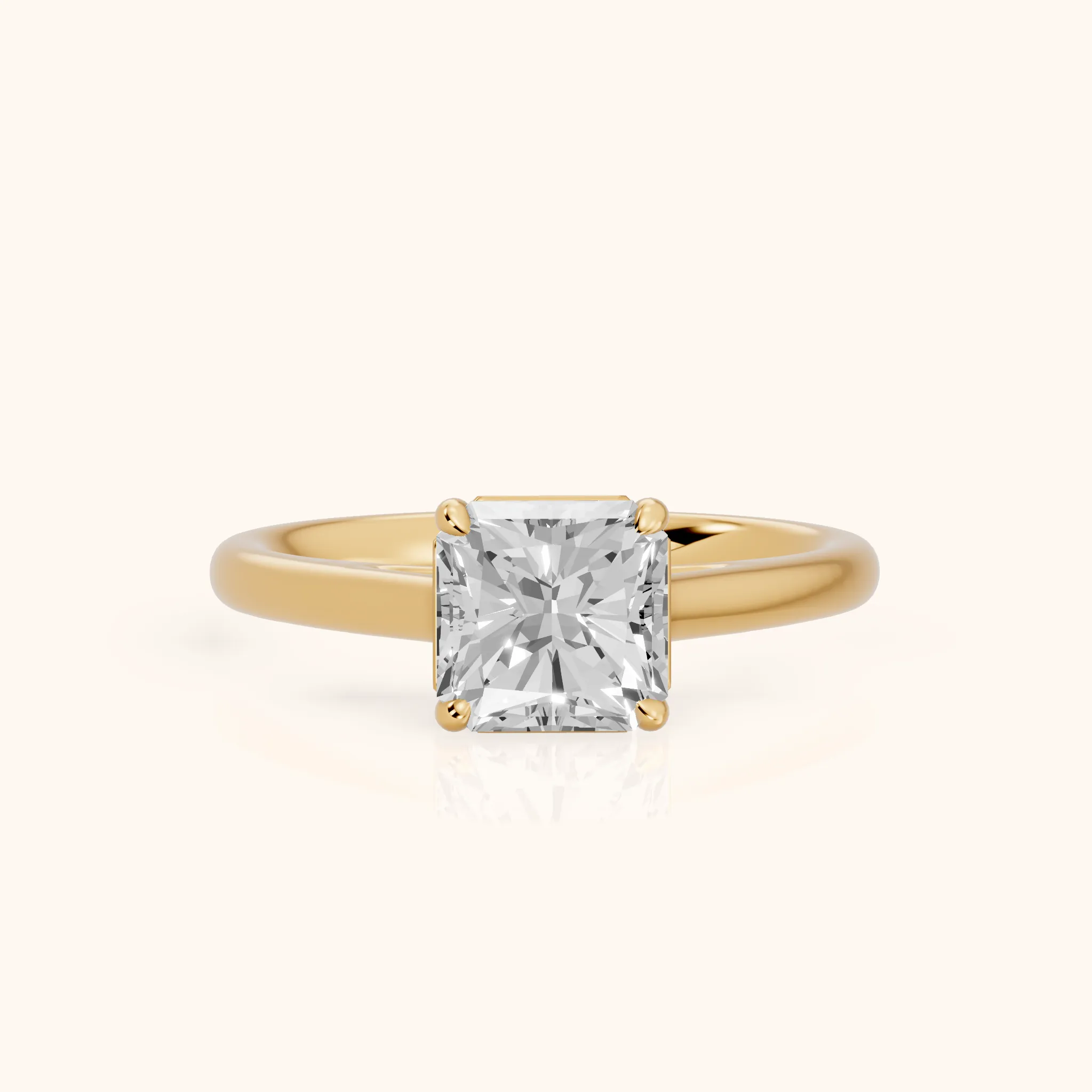 Sadie Cathedral Solitaire Radiant Diamond Ring in Yellow Gold — view 1
