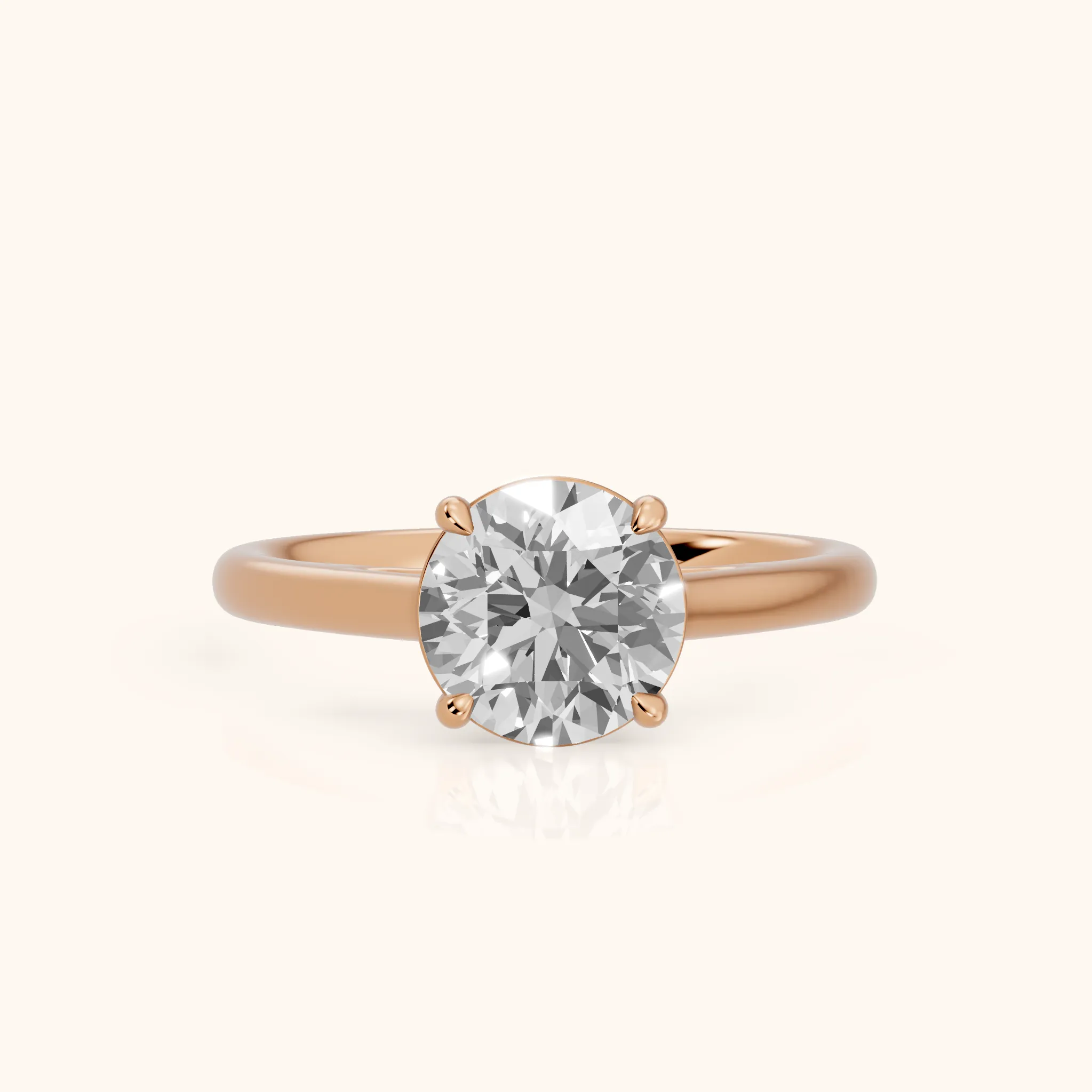 Sadie Cathedral Solitaire Round Diamond Ring in Rose Gold — view 1