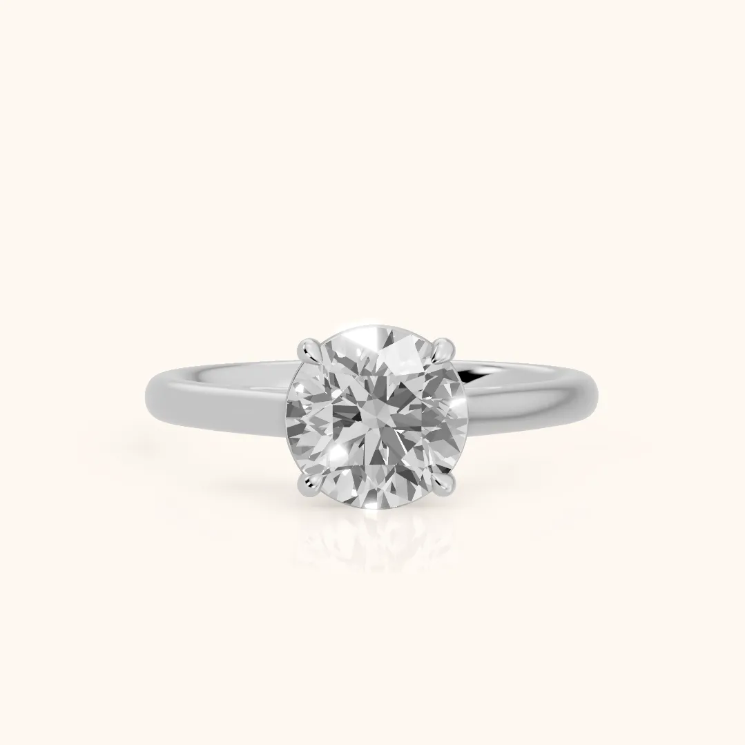 Sadie Cathedral Solitaire Round Diamond Ring in Silver — view 2