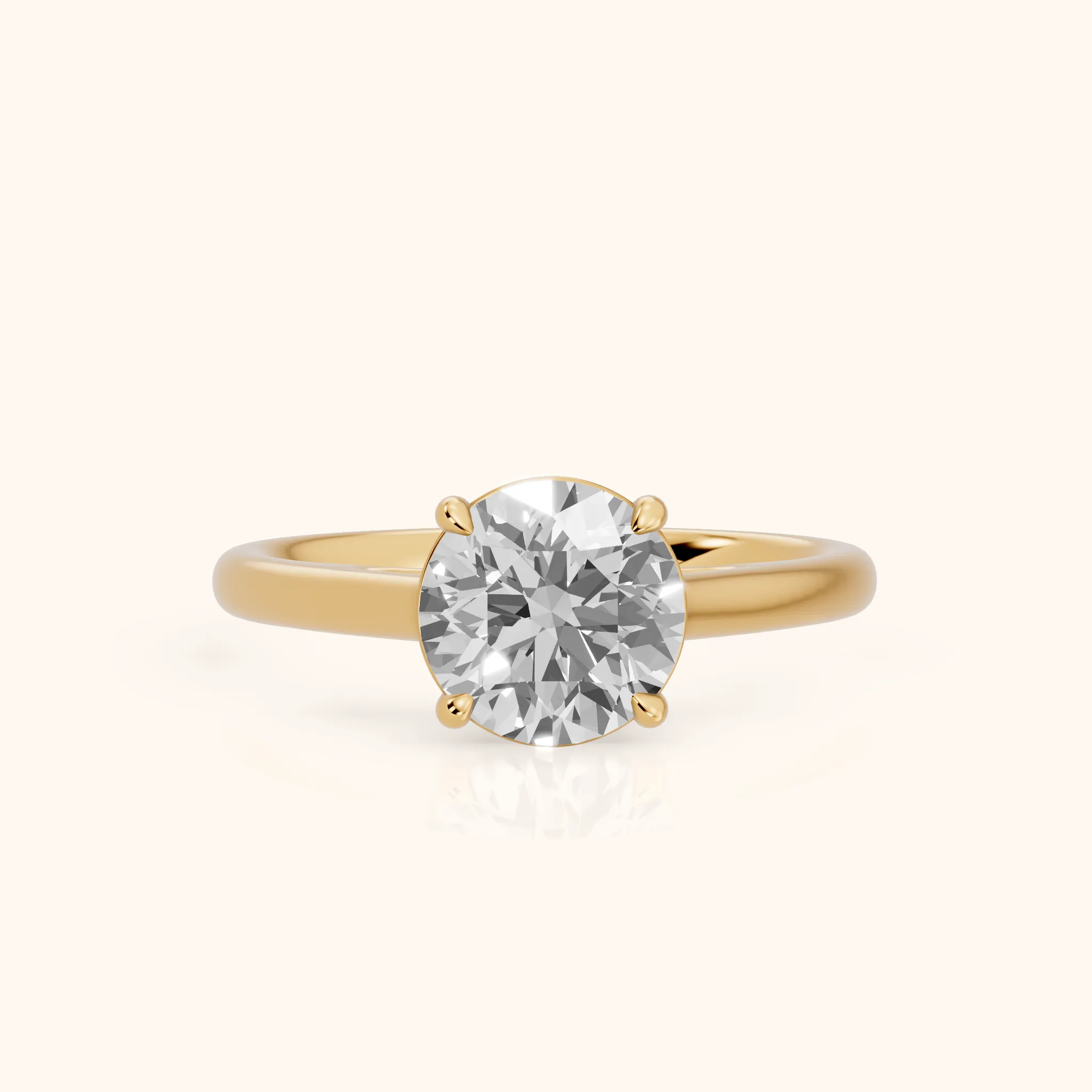 Sadie Cathedral Solitaire Round Diamond Ring in Yellow Gold — view 1