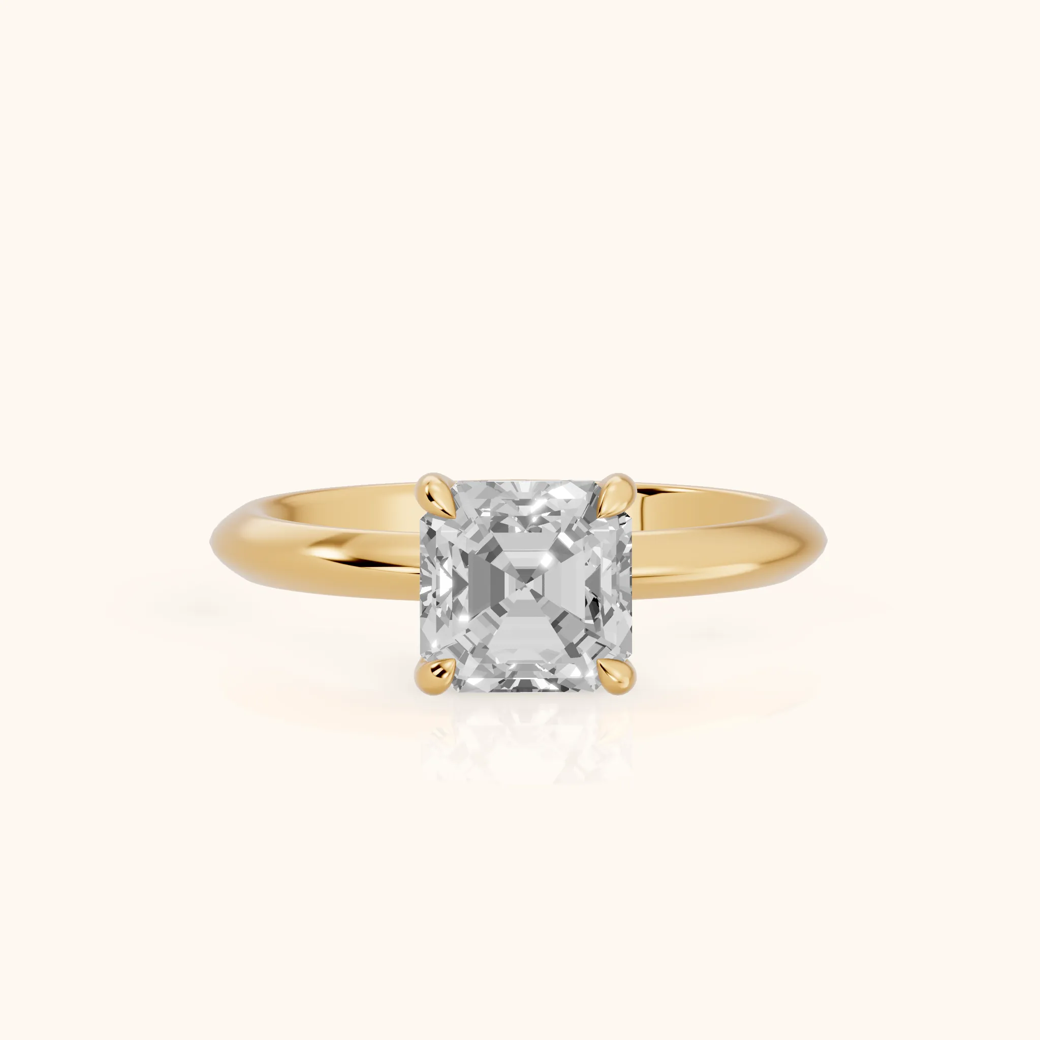 Amaya Hidden Halo Asscher Diamond Ring in Yellow Gold — view 1