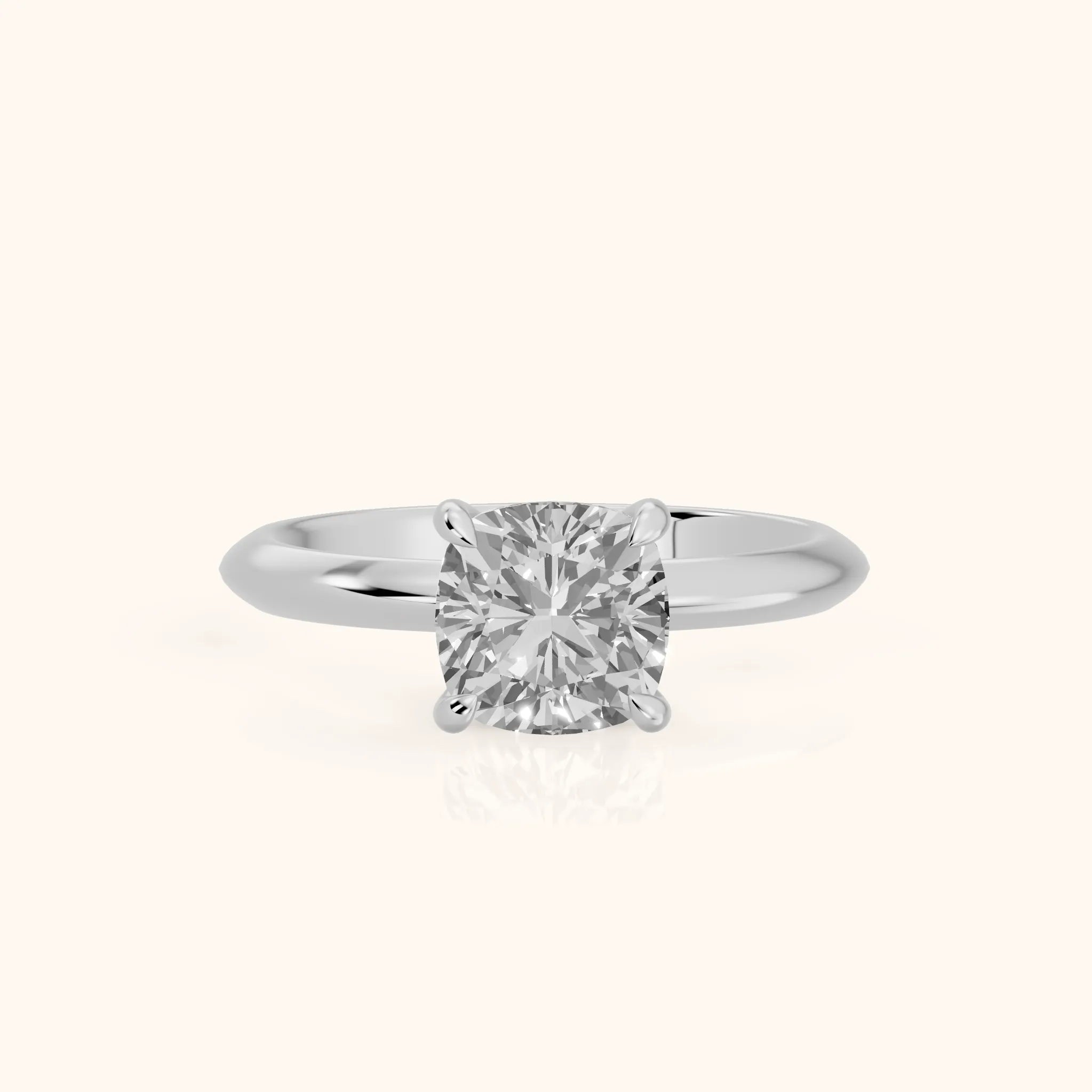 Amaya Hidden Halo Cushion Diamond Ring in Silver — view 1