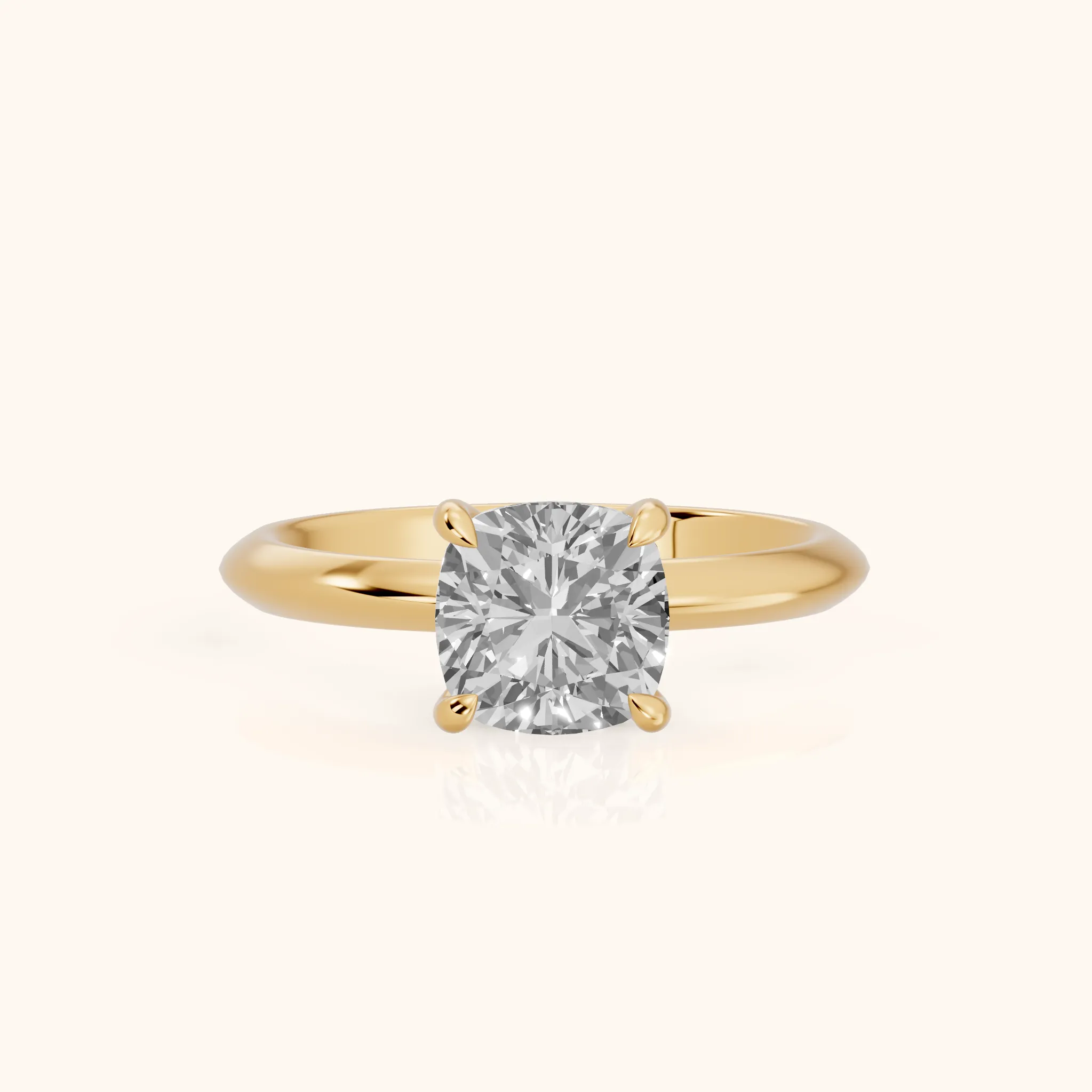 Amaya Hidden Halo Cushion Diamond Engagement Ring in Yellow Gold — view 1