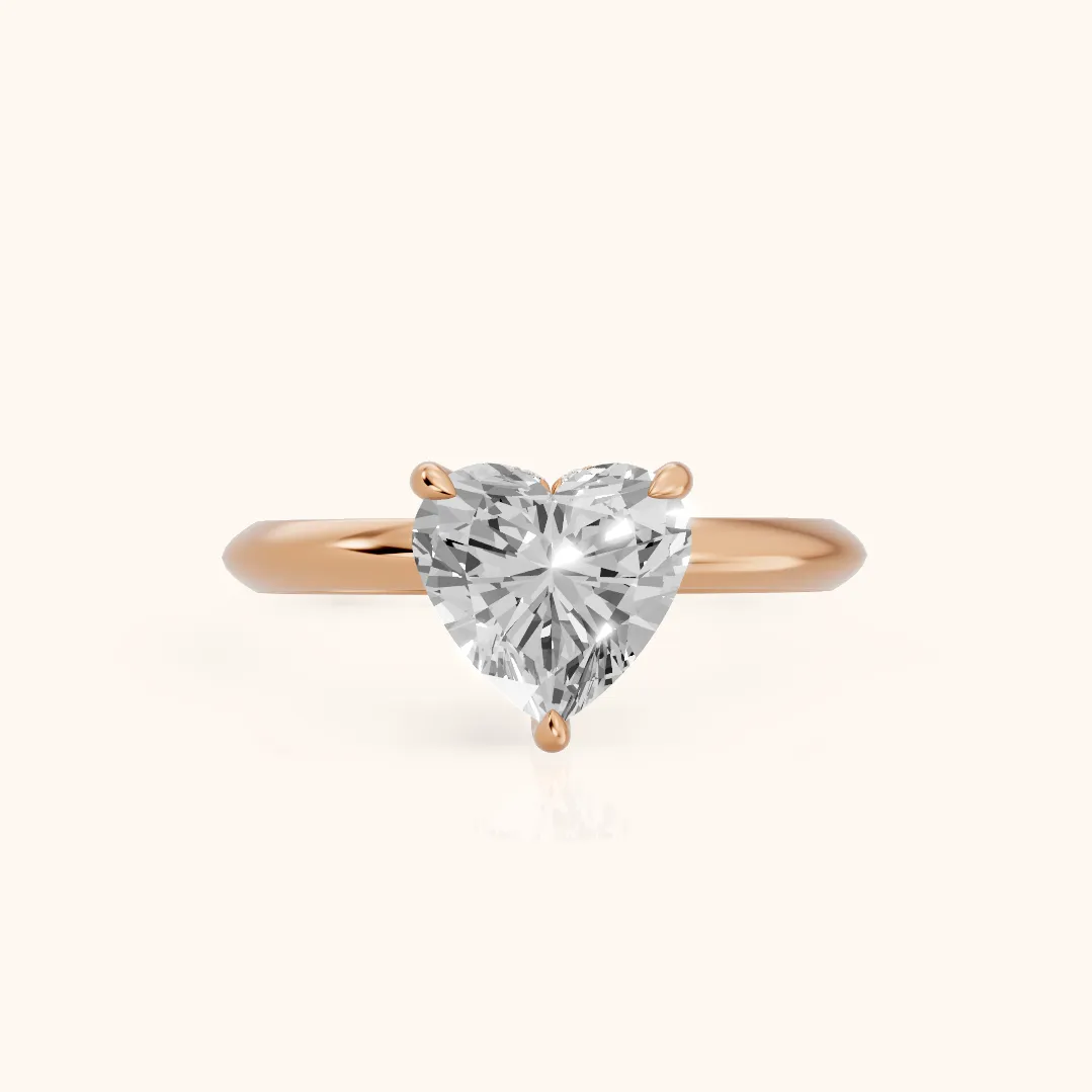 Amaya Hidden Halo Heart Diamond Ring in Rose Gold — view 2