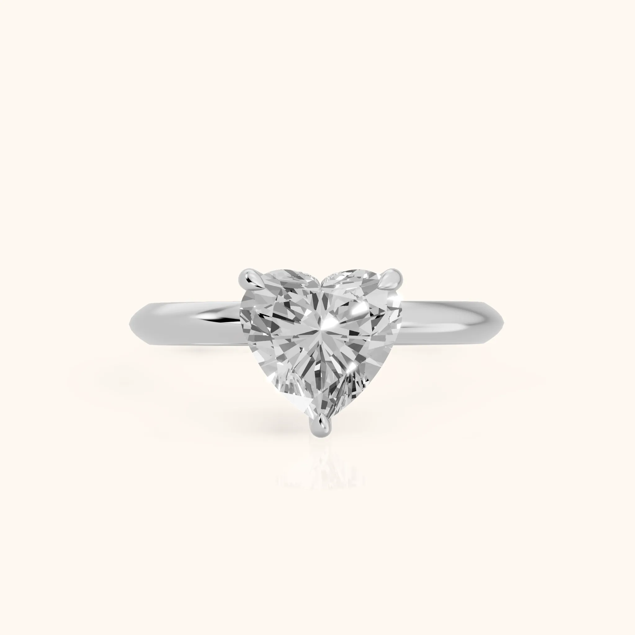 Amaya Hidden Halo Heart Diamond Ring in Silver — view 1